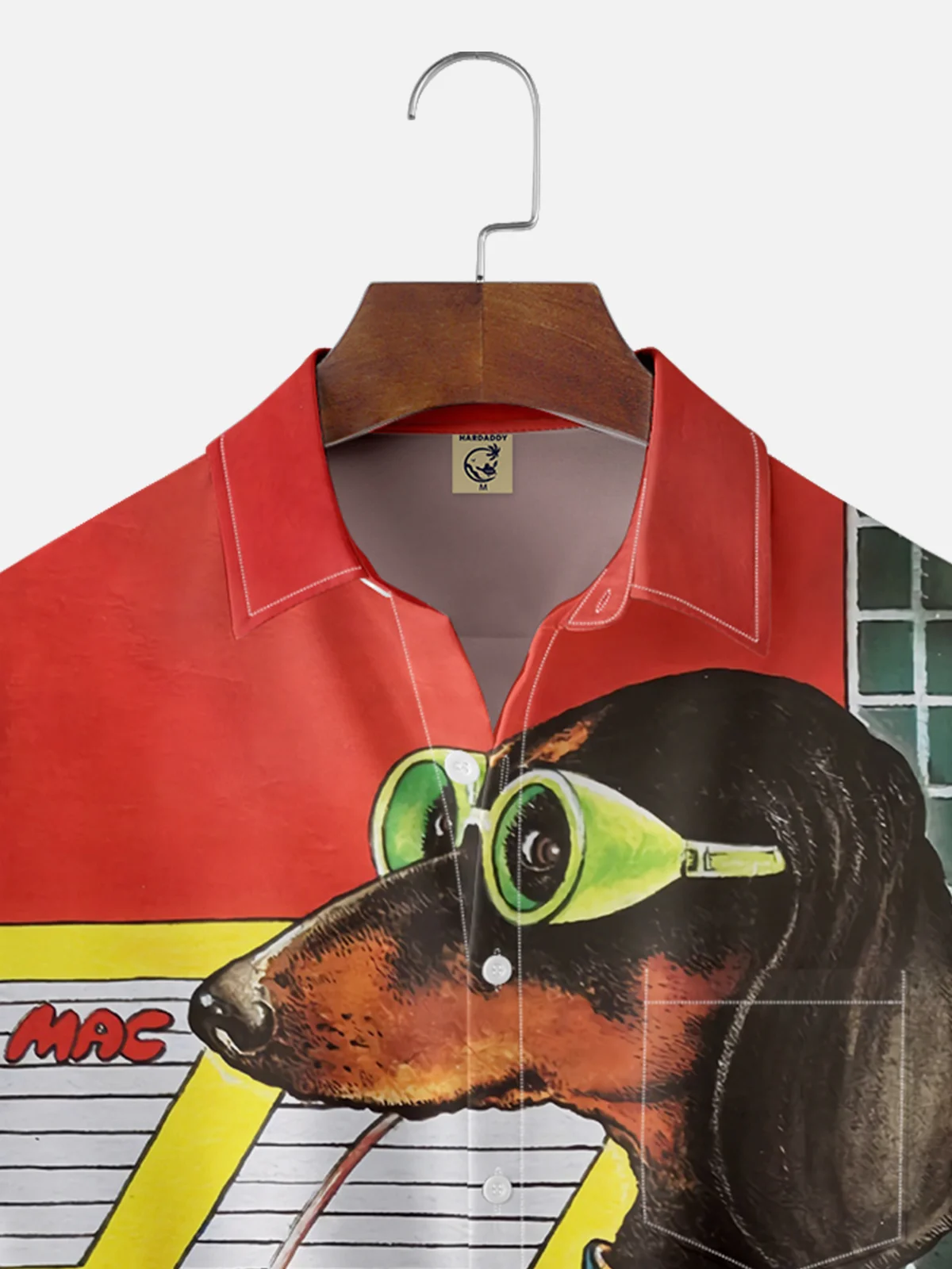 Moisture Wicking Dachshund Chest Pocket Hawaiian Shirt