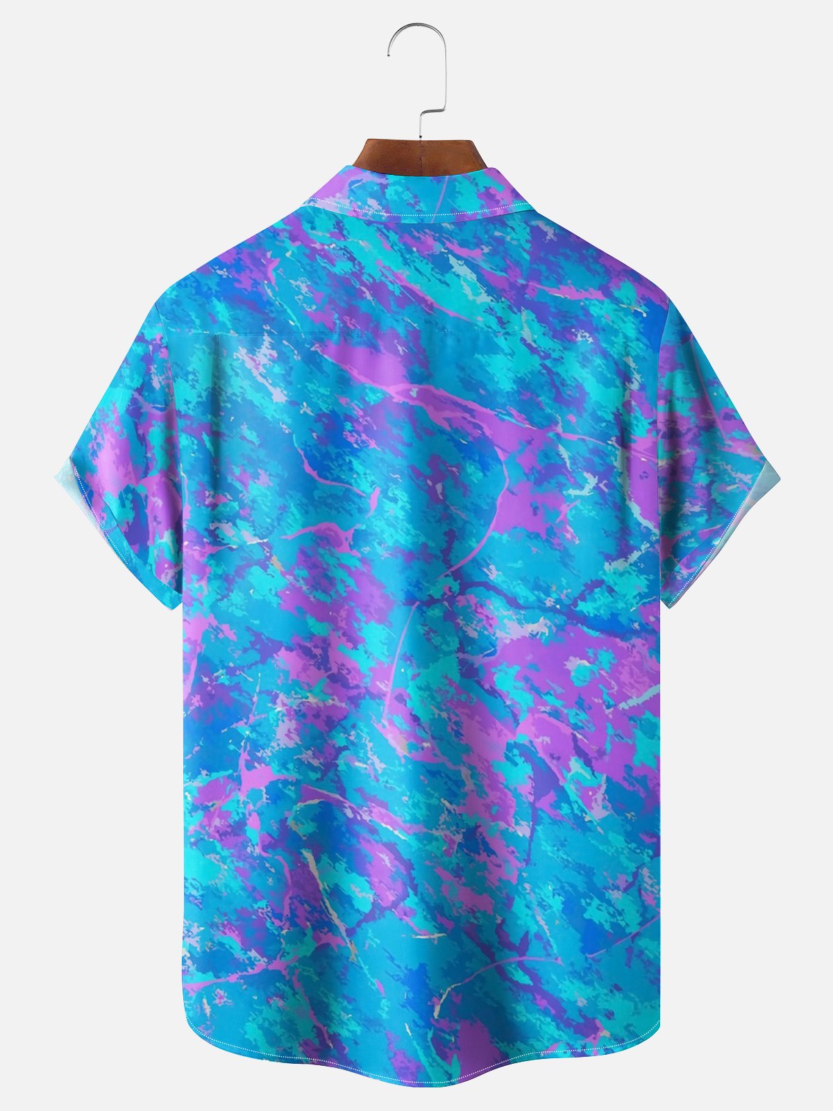 Moisture-wicking Artistic Abstract Chest Pocket Casual Shirt