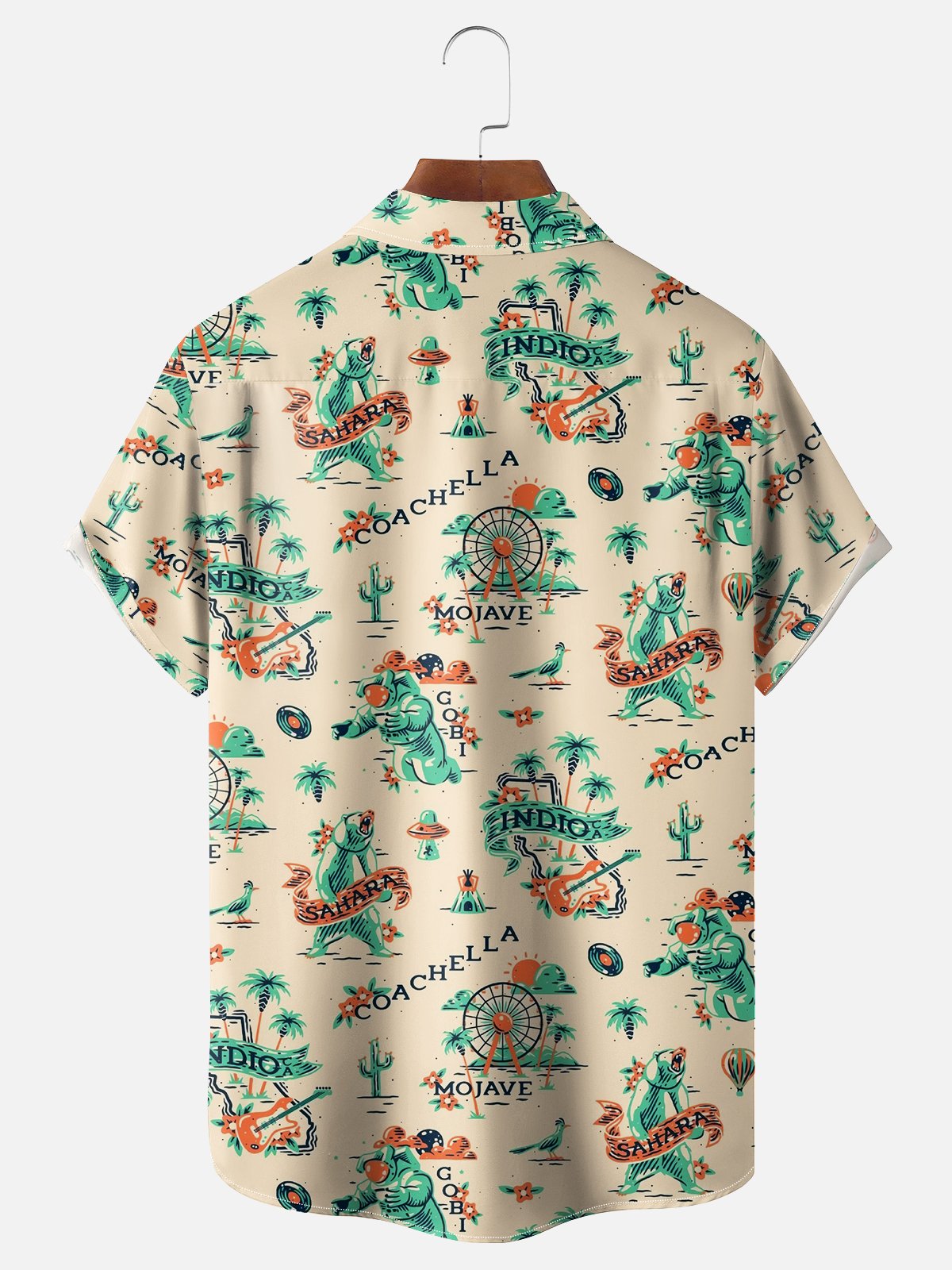 Moisture-wicking Coachella Music Festival Chest Pocket Casual Shirt