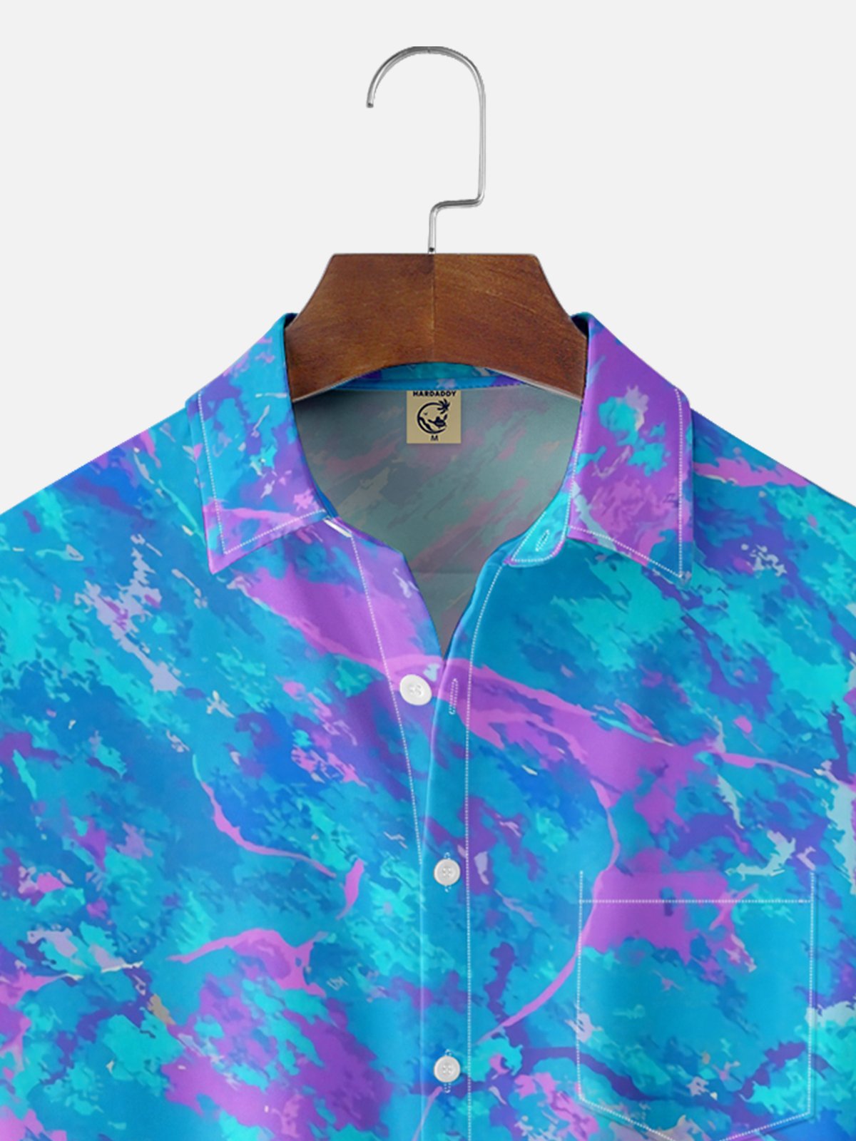 Moisture-wicking Artistic Abstract Chest Pocket Casual Shirt