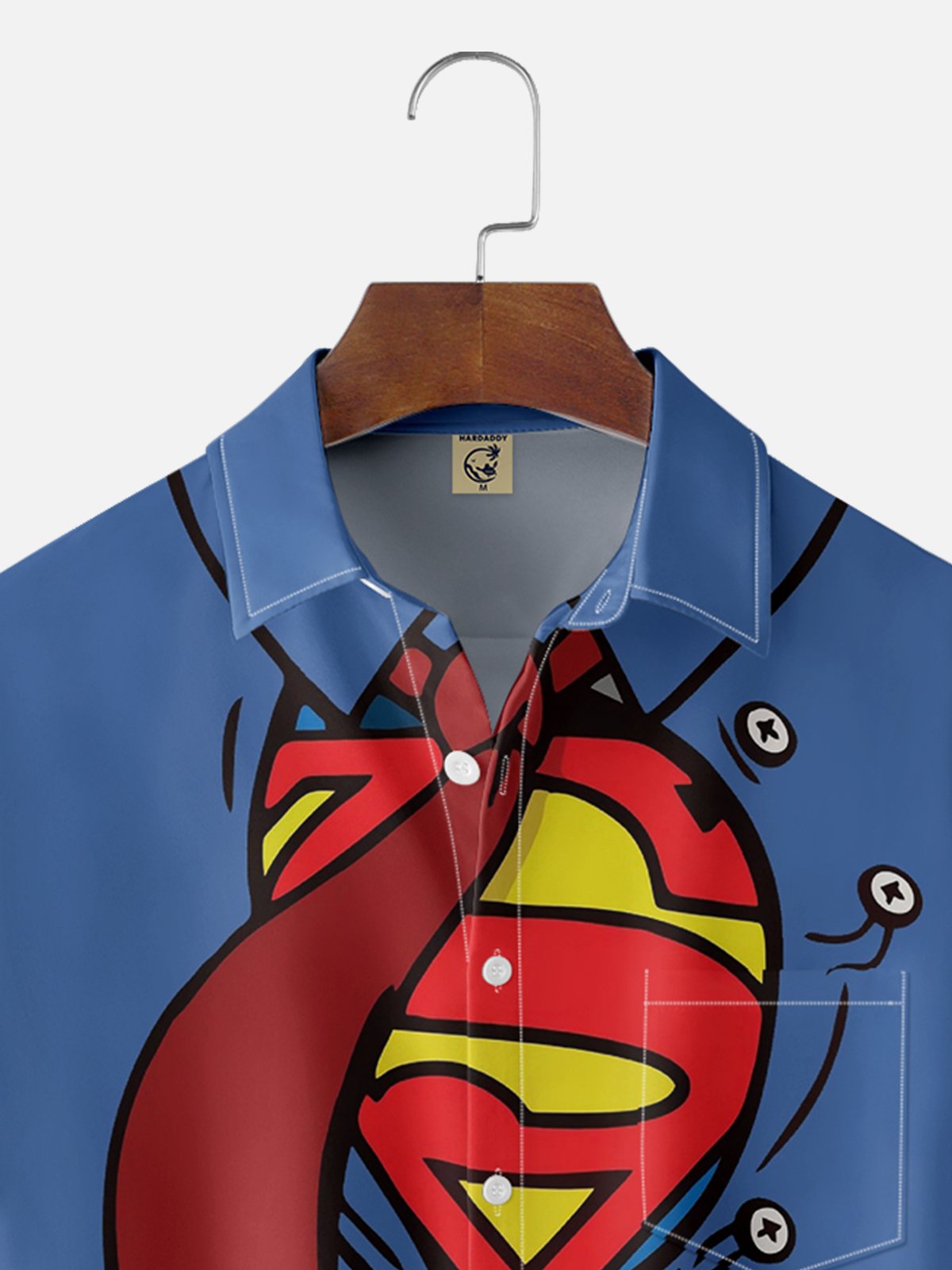 Tall Size Moisture-wicking Super Dad Chest Pocket Hawaiian Shirt