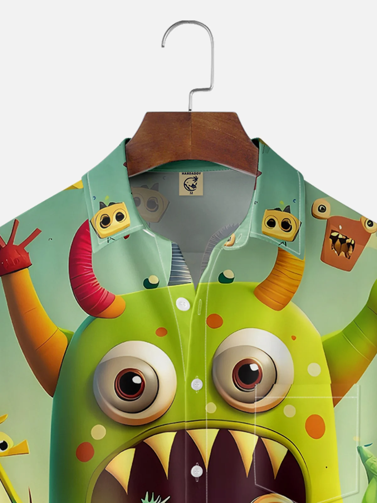 Moisture-wicking Big Eye Monster Funny Chest Pocket Hawaiian Shirt