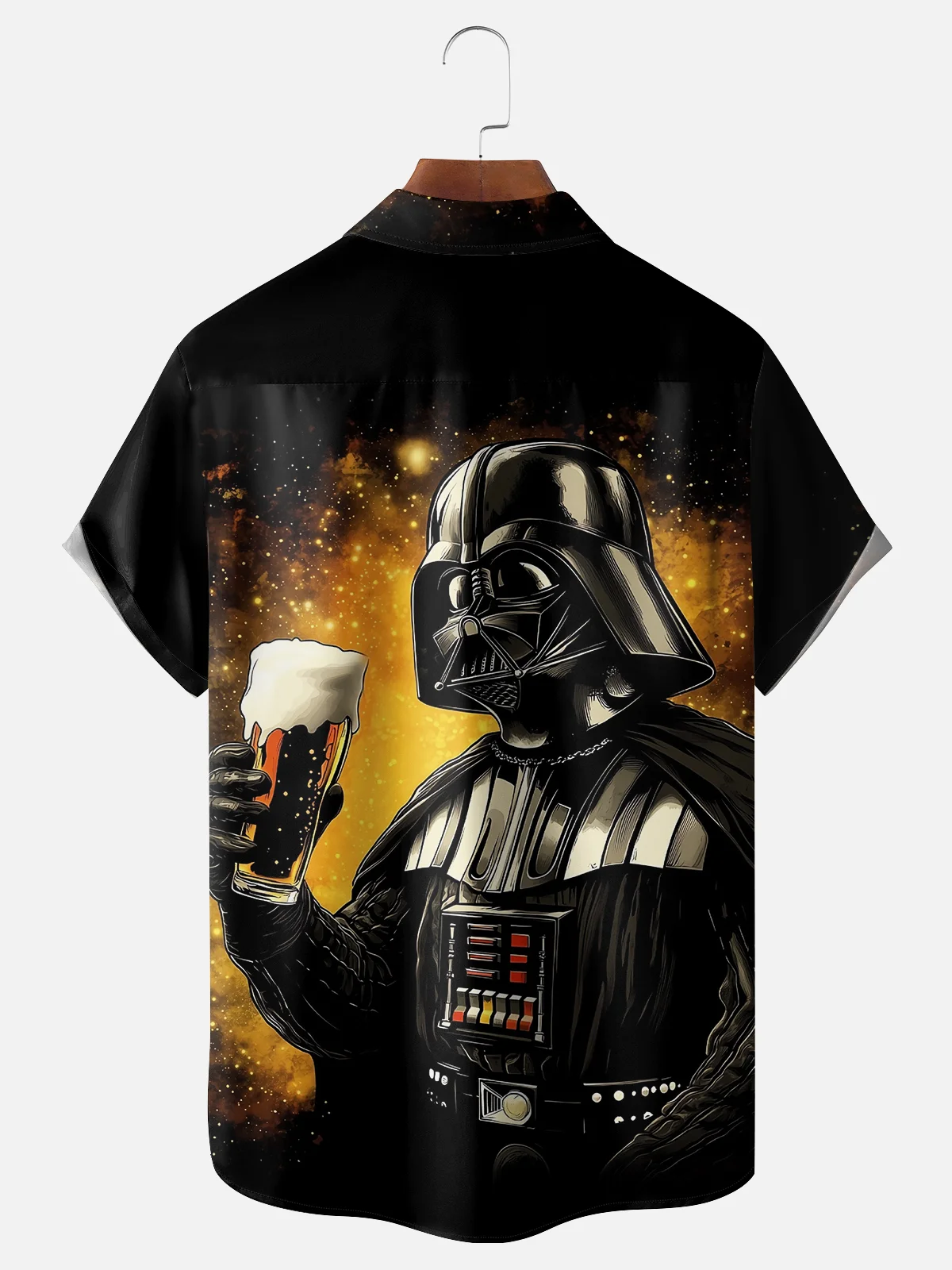 Moisture-wicking Fun Star Beer Wars Chest Pocket Casual Shirt