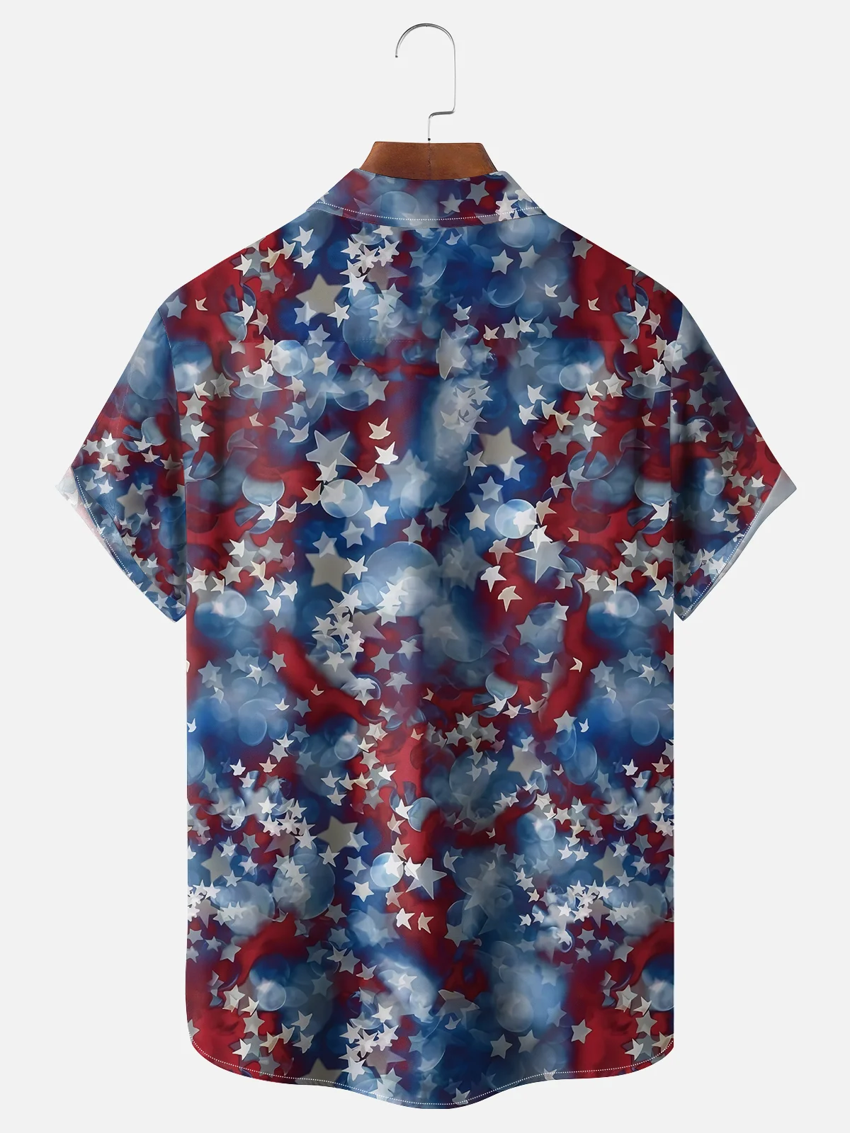 Moisture-wicking Gnome American Flag Art Independence Day Chest Pocket Casual Shirt