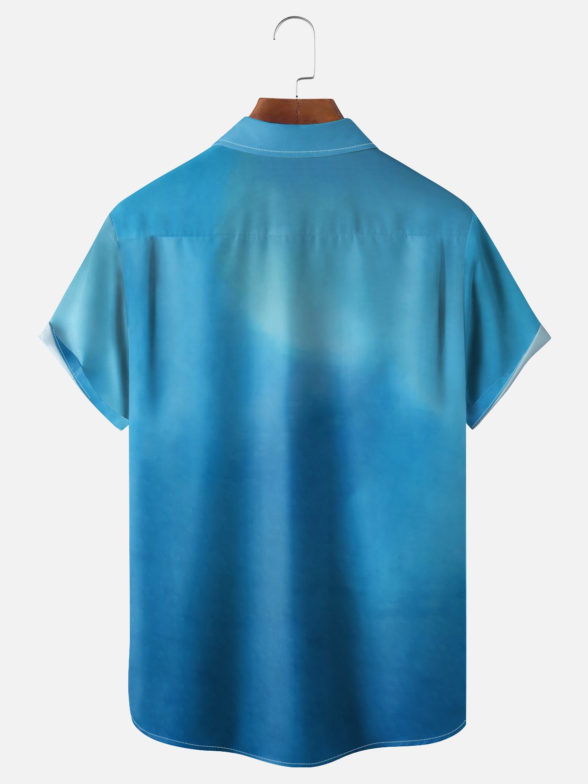 Moisture-wicking American Flag Day Swordfish Chest Pocket Bowling Shirt