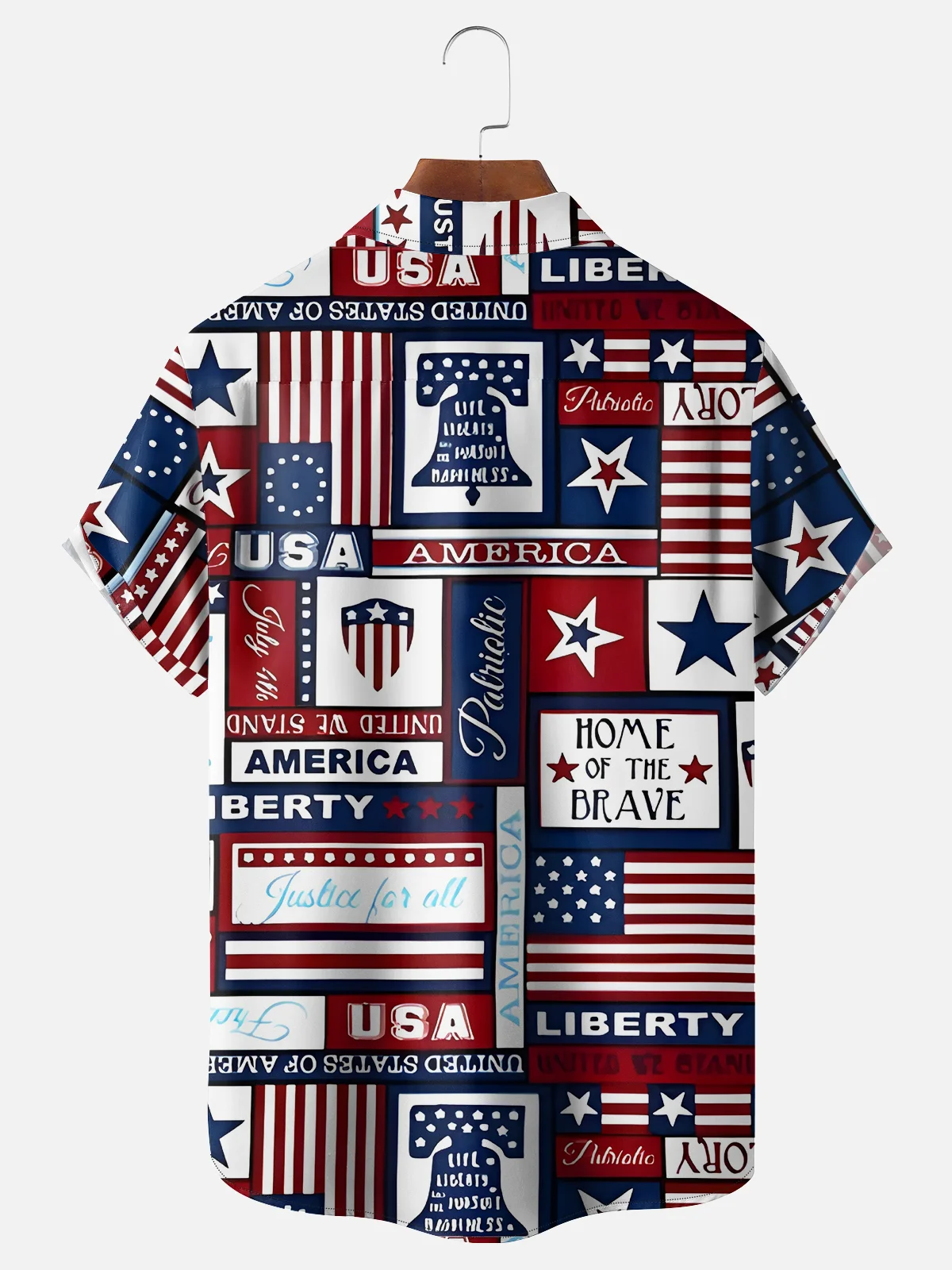 Moisture-wicking American Flag Art Stitching Chest Pocket Casual Shirt