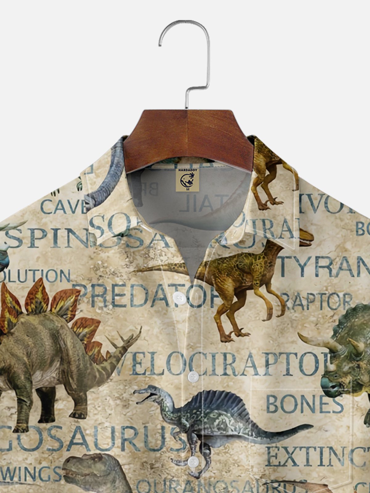 Moisture Wicking Dinosaur Chest Pocket Hawaiian Shirt