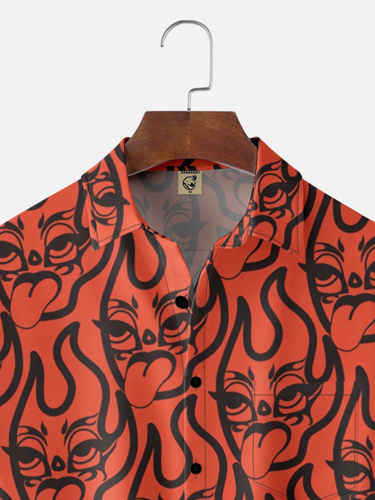 Moisture Wicking Burning Man Chest Pocket Hawaiian Shirt