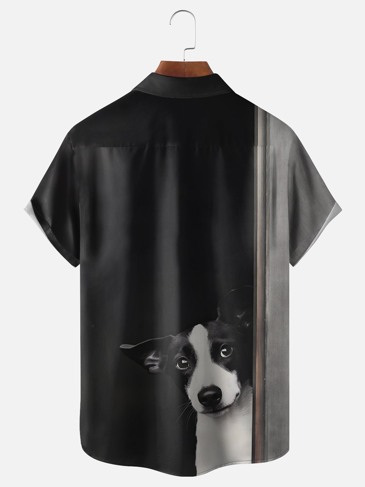 Moisture Wicking Striped Dog Chest Pocket Hawaiian Shirt