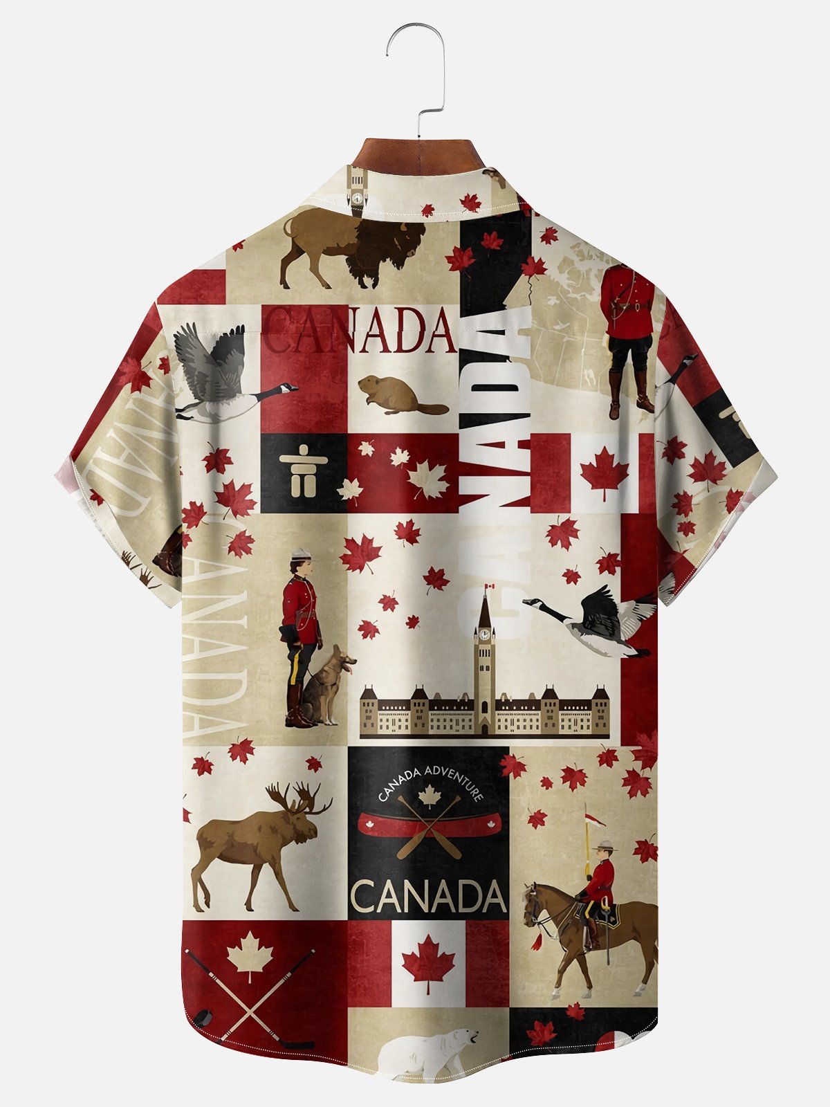 Moisture Wicking Canada Day Maple Leaf Chest Pocket Hawaiian Shirt