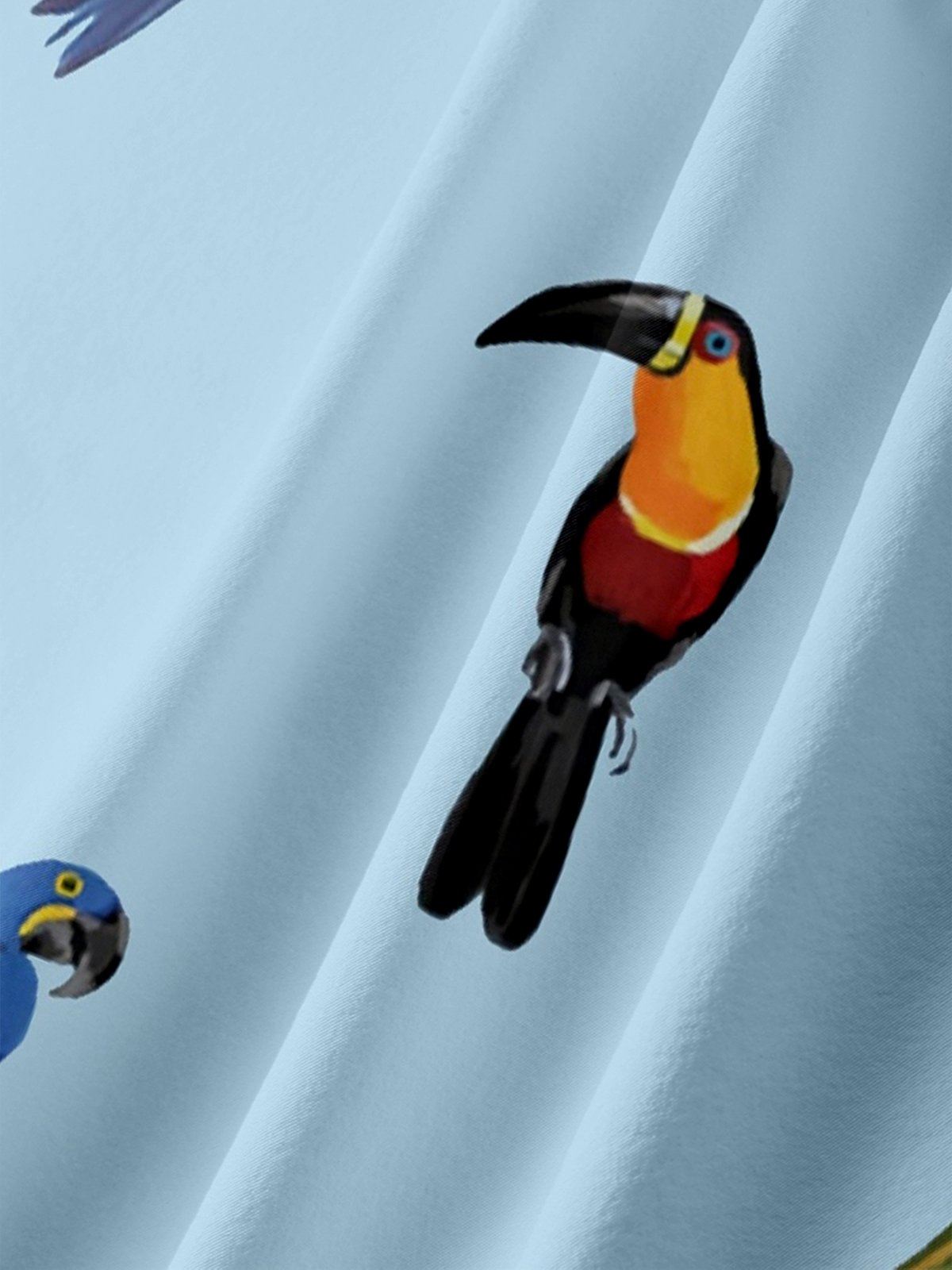 Moisture Wicking Parrot Toucan Chest Pocket Hawaiian Shirt