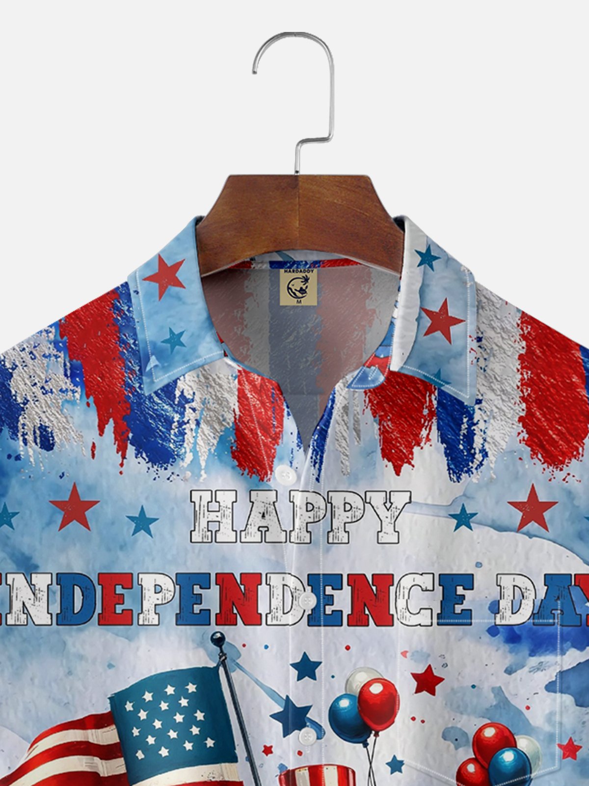 Moisture-wicking Independence Day American Flag Off-Road Vehicle Chest Pocket Casual Shirt