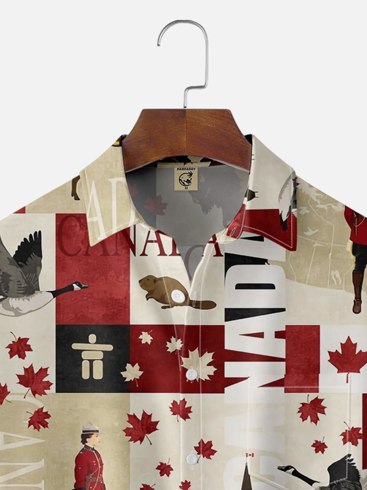 Moisture Wicking Canada Day Maple Leaf Chest Pocket Hawaiian Shirt
