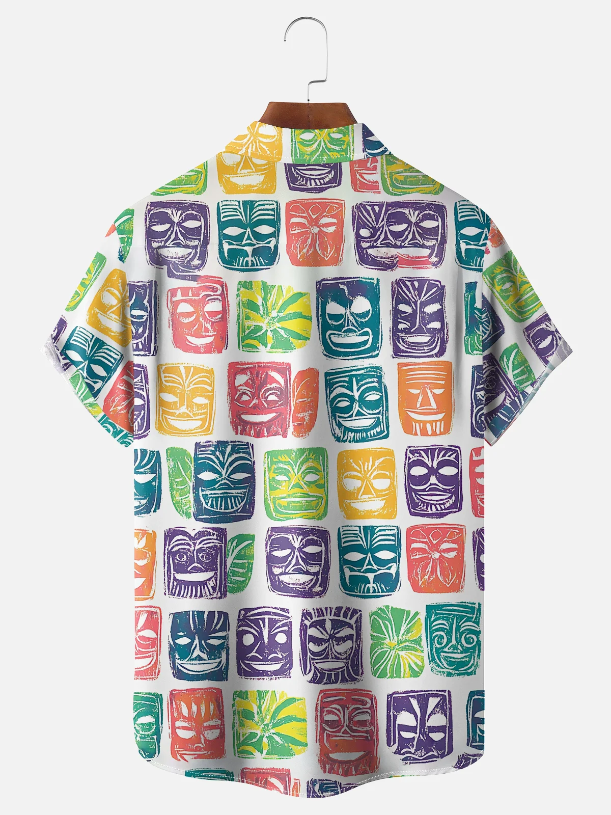 Moisture-wicking Tiki Chest Pocket Hawaiian Shirt