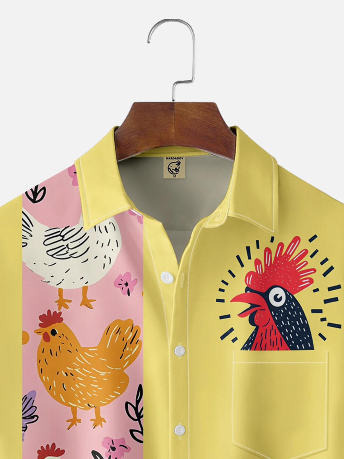 Moisture-wicking Chicken Chest Pocket Bowling Shirt