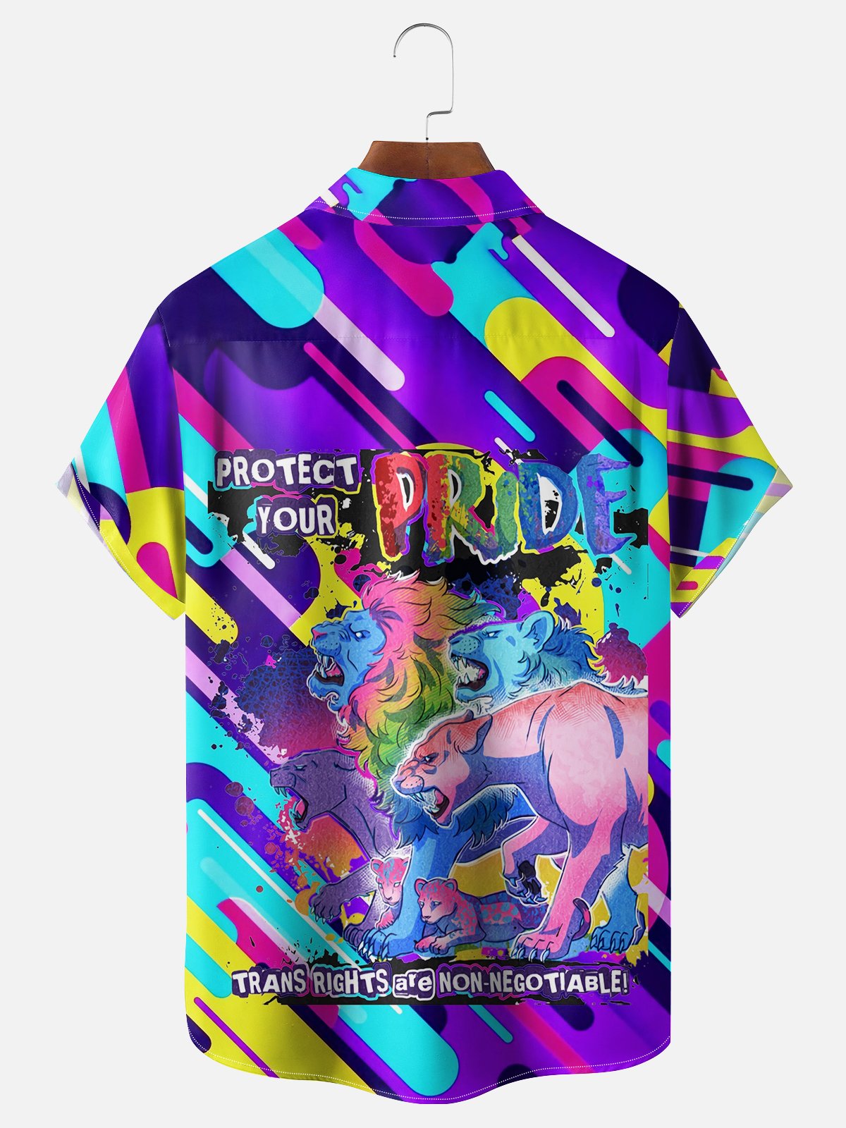 Moisture-wicking Pride Month Animals Chest Pocket Casual Shirt