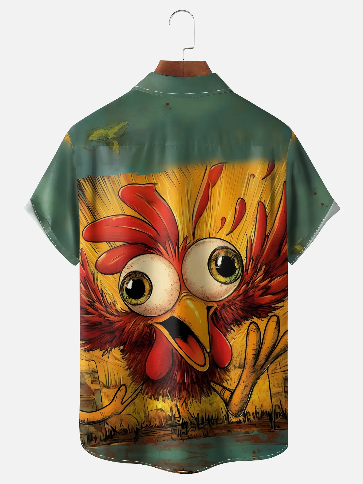 Moisture-wicking Chicken Run Chest Pocket Hawaiian Shirt