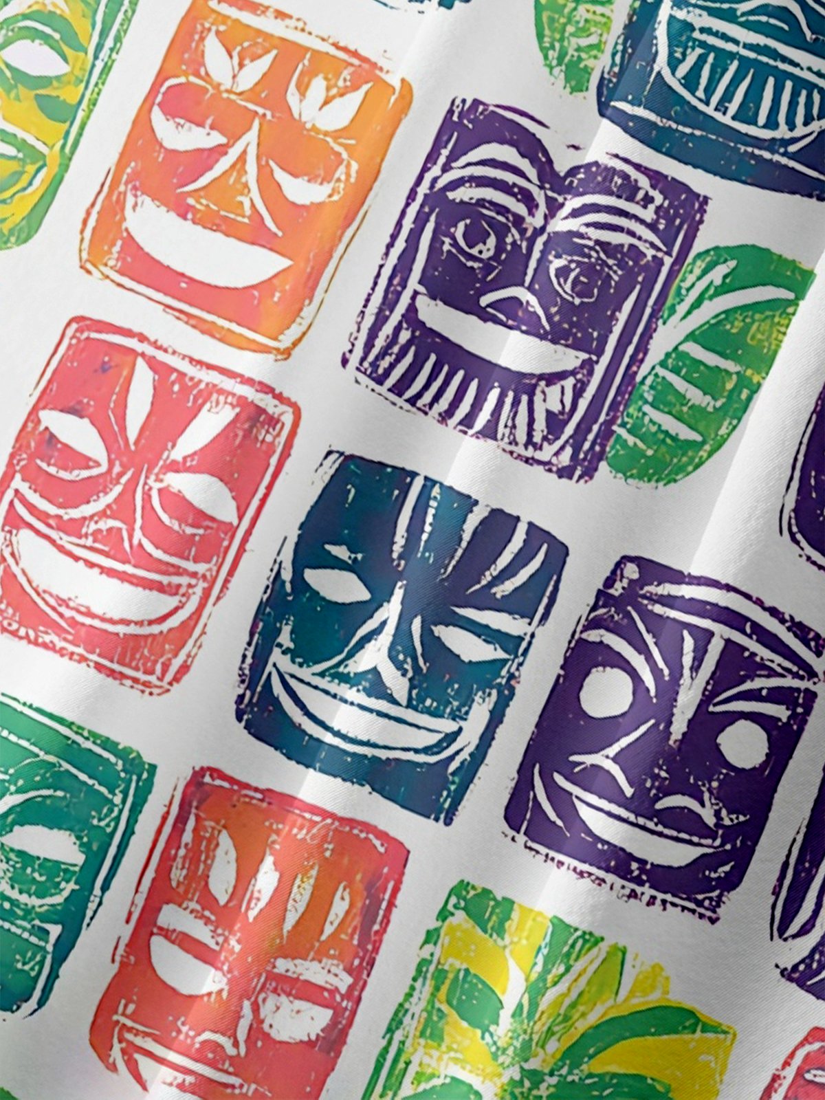 Moisture-wicking Tiki Chest Pocket Hawaiian Shirt