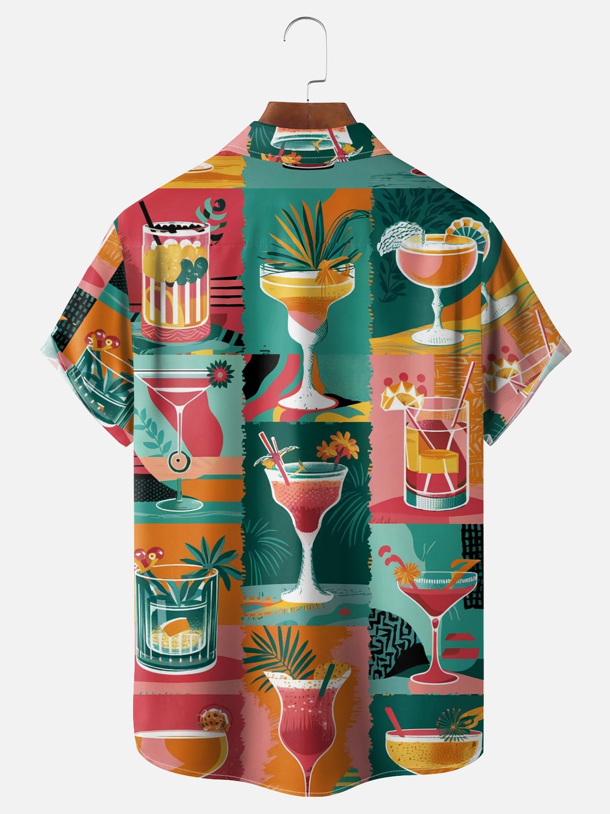 Moisture Wicking Cocktail Chest Pocket Hawaiian Shirt