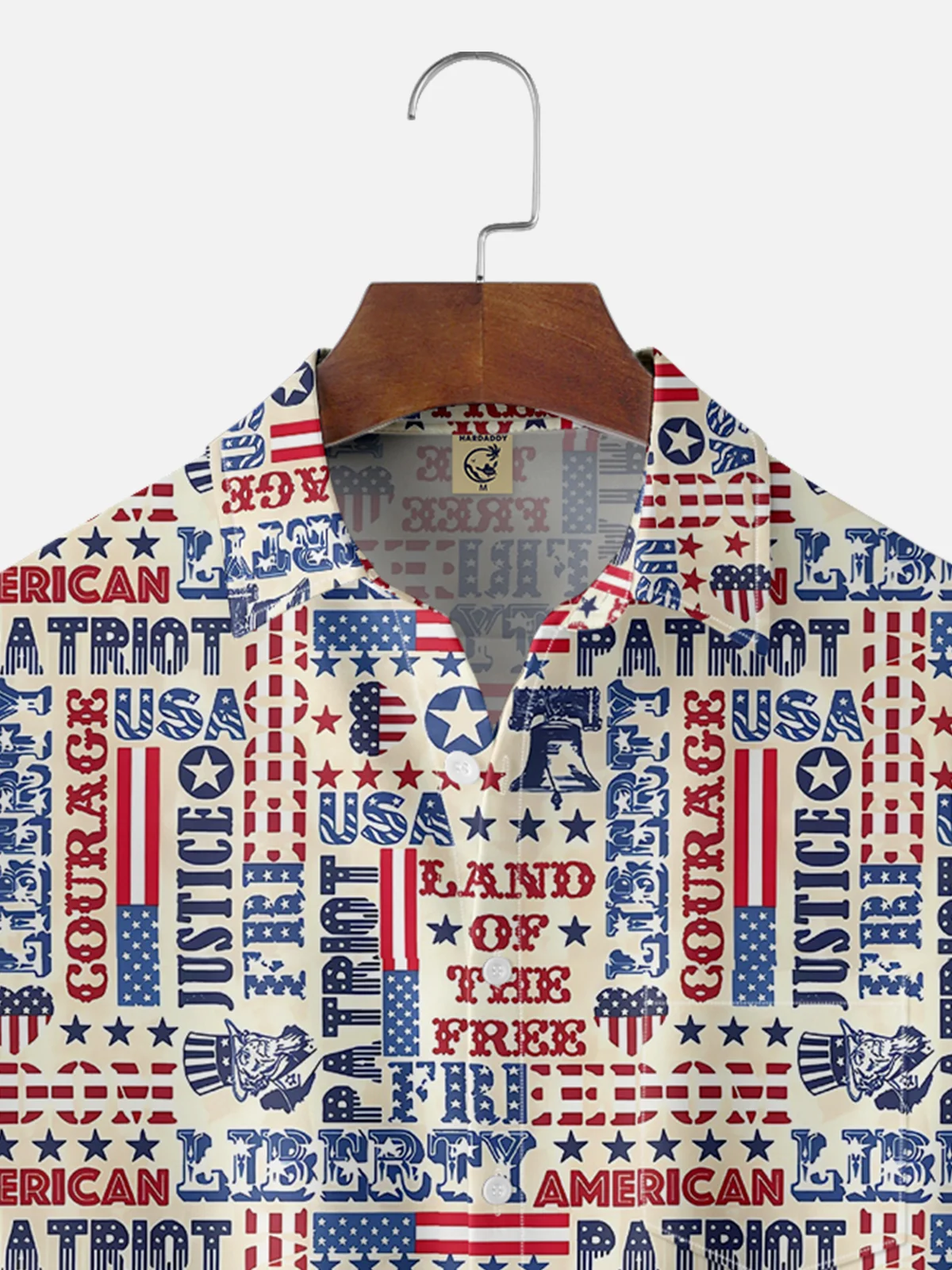 Moisture-wicking Abstract Independence Day American Flag Chest Pocket Casual Shirt