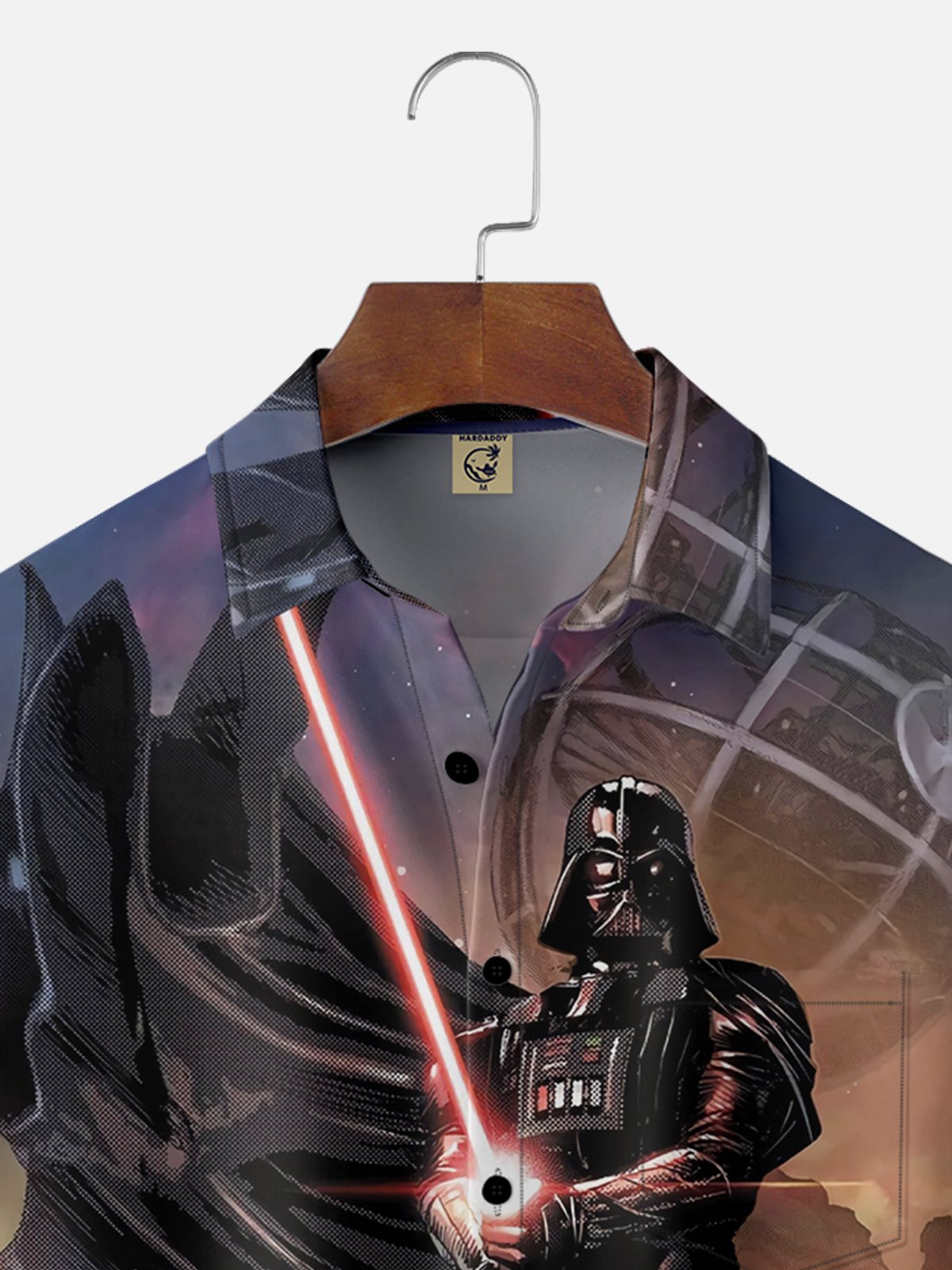 Moisture Wicking Star Robot Chest Pocket Hawaiian Shirt