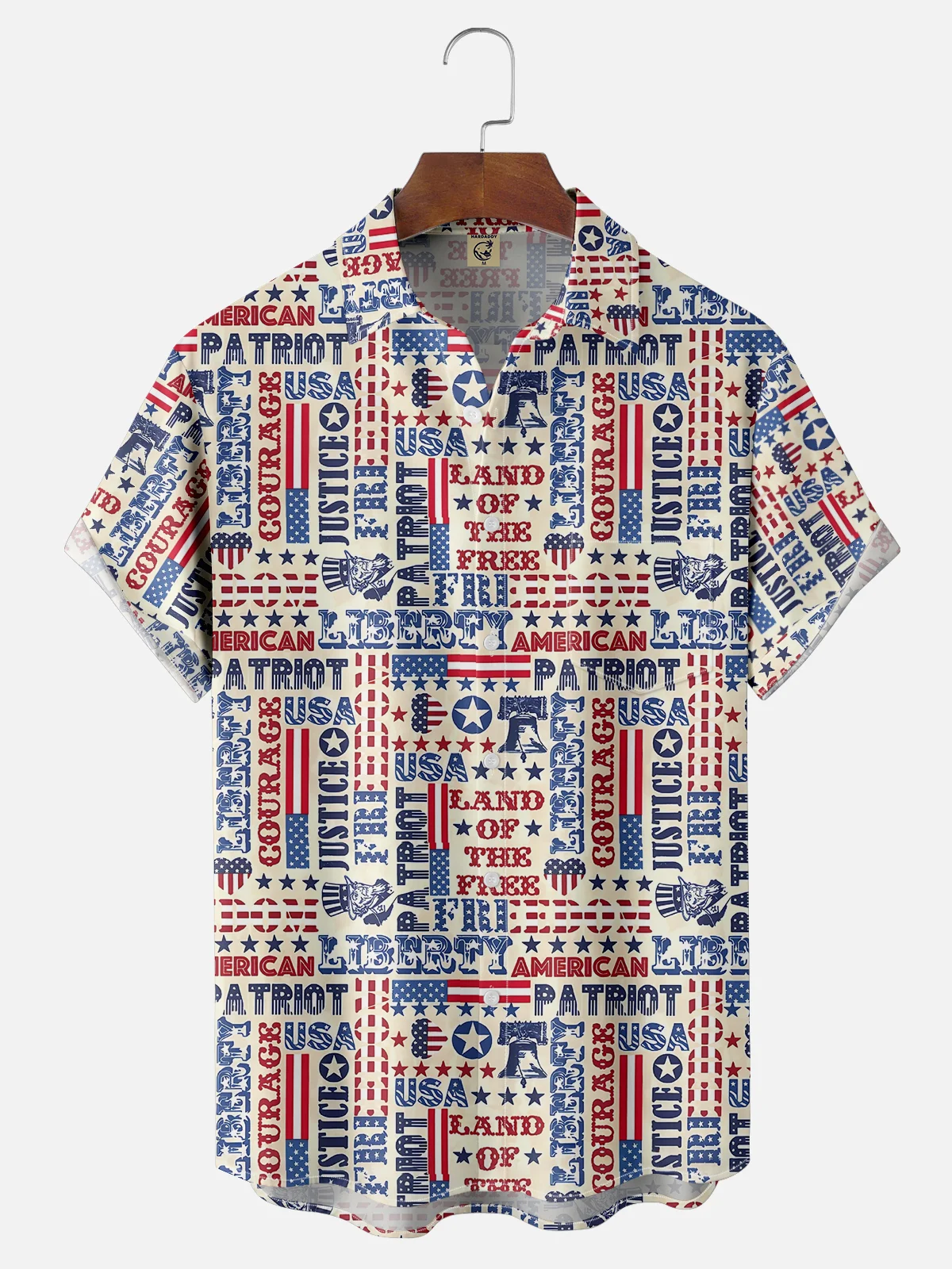 Moisture-wicking Abstract Independence Day American Flag Chest Pocket Casual Shirt