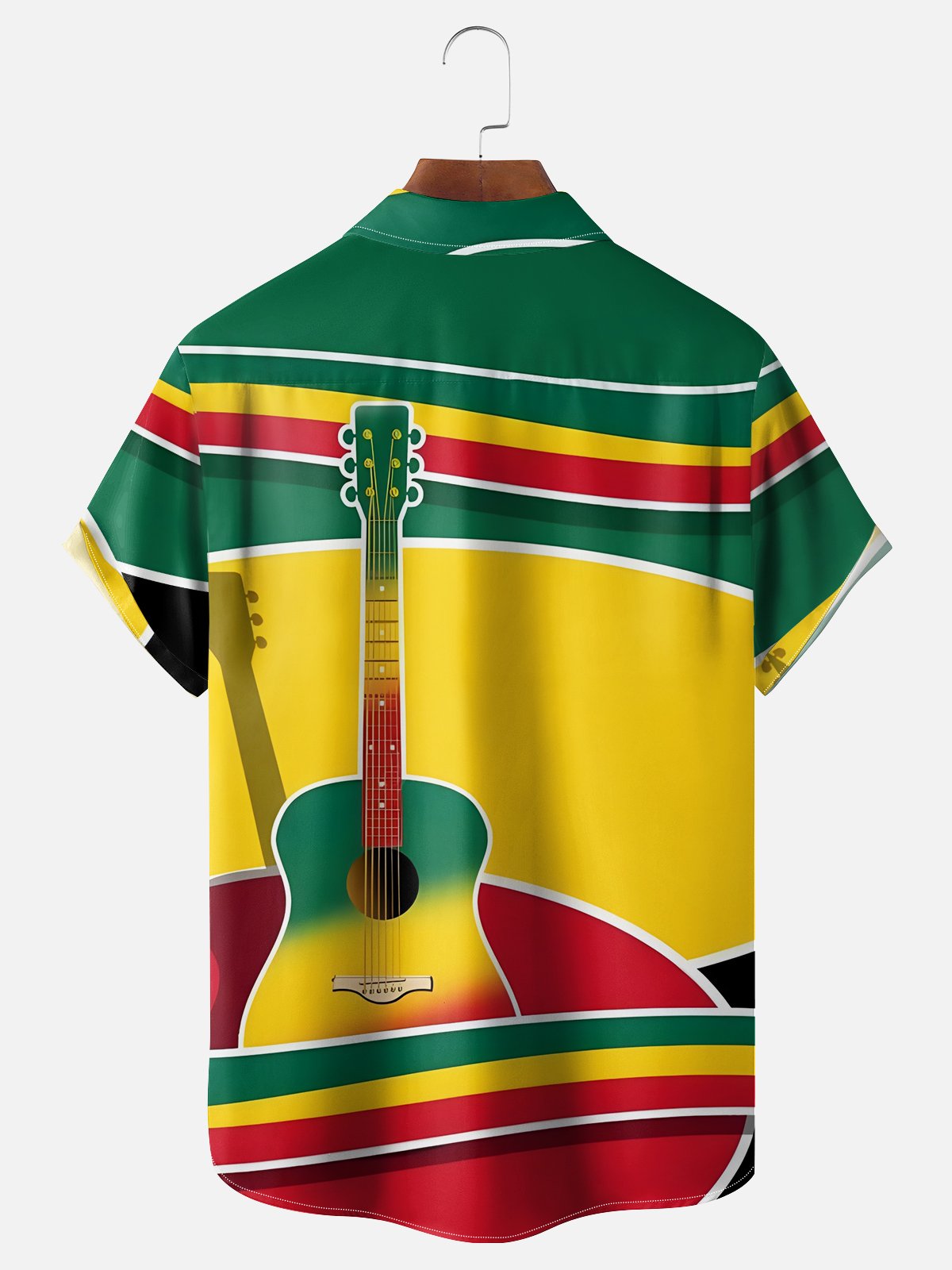 Moisture-wicking Music Festival Guitar Chest Pocket Casual Shirt