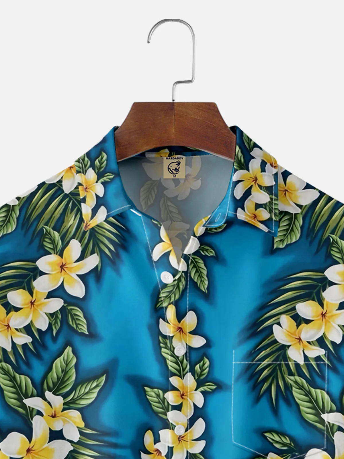 Moisture Wicking Tropical Floral Chest Pocket Hawaiian Shirt