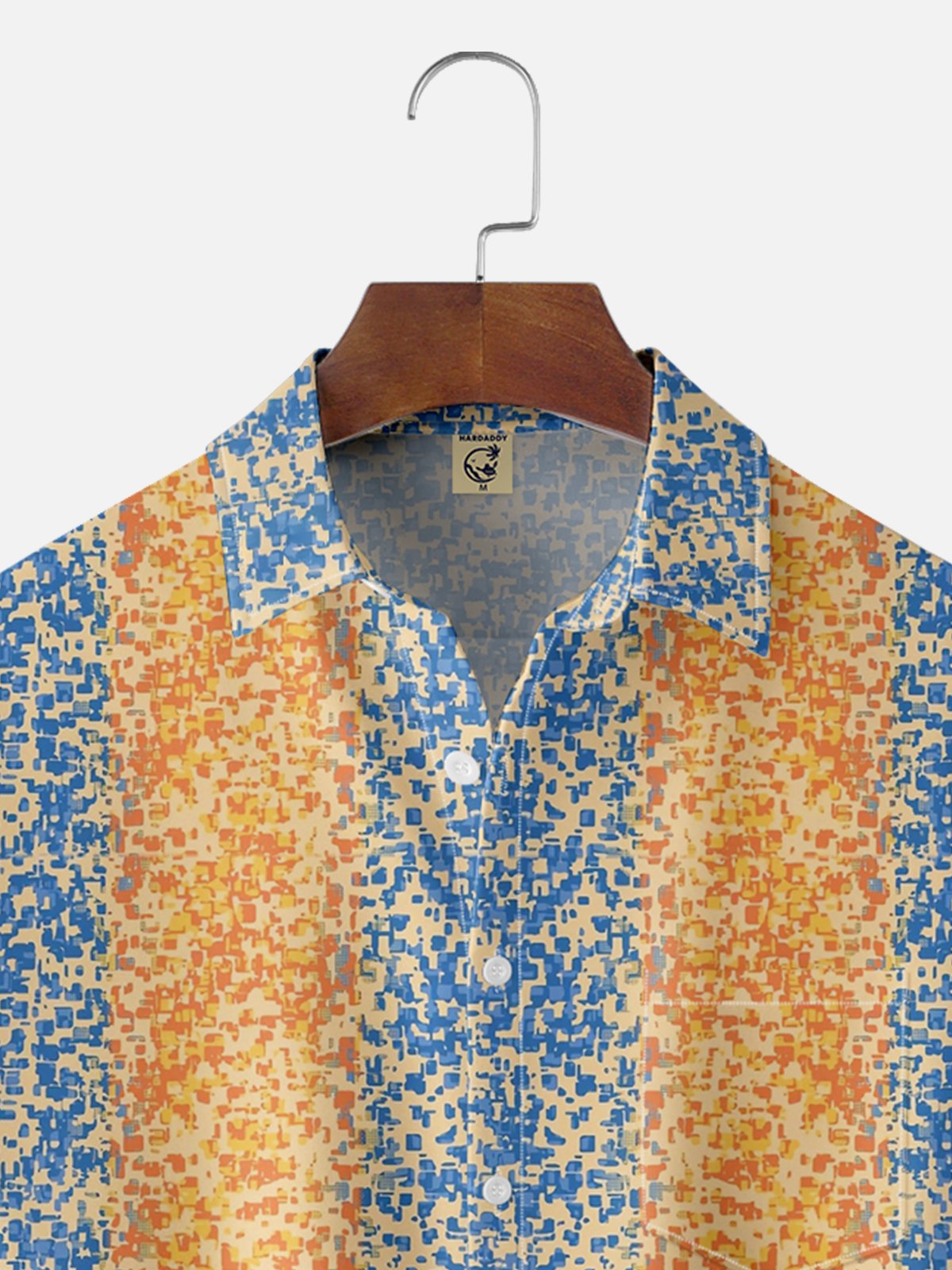 Moisture Wicking Abstract Textured Chest Pocket Hawaiian Shirt