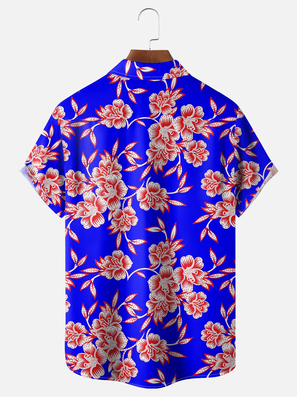 Moisture Wicking Floral Floral Chest Pocket Hawaiian Shirt