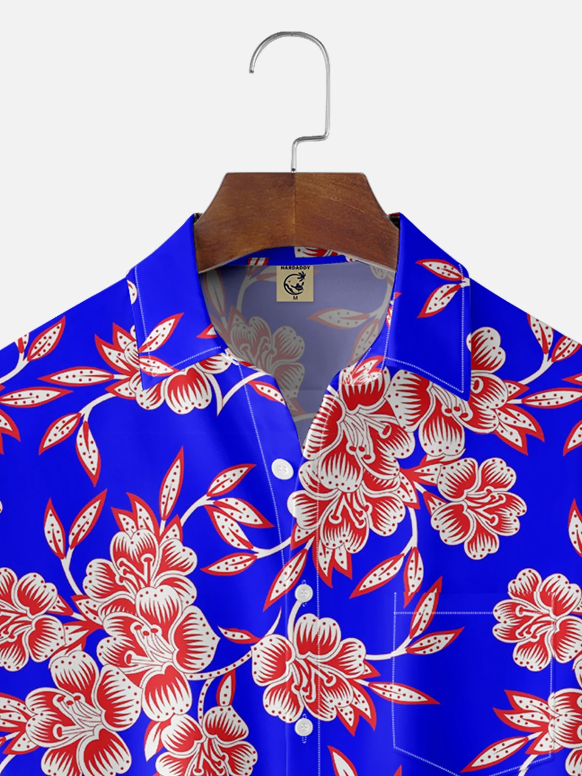 Moisture Wicking Floral Floral Chest Pocket Hawaiian Shirt