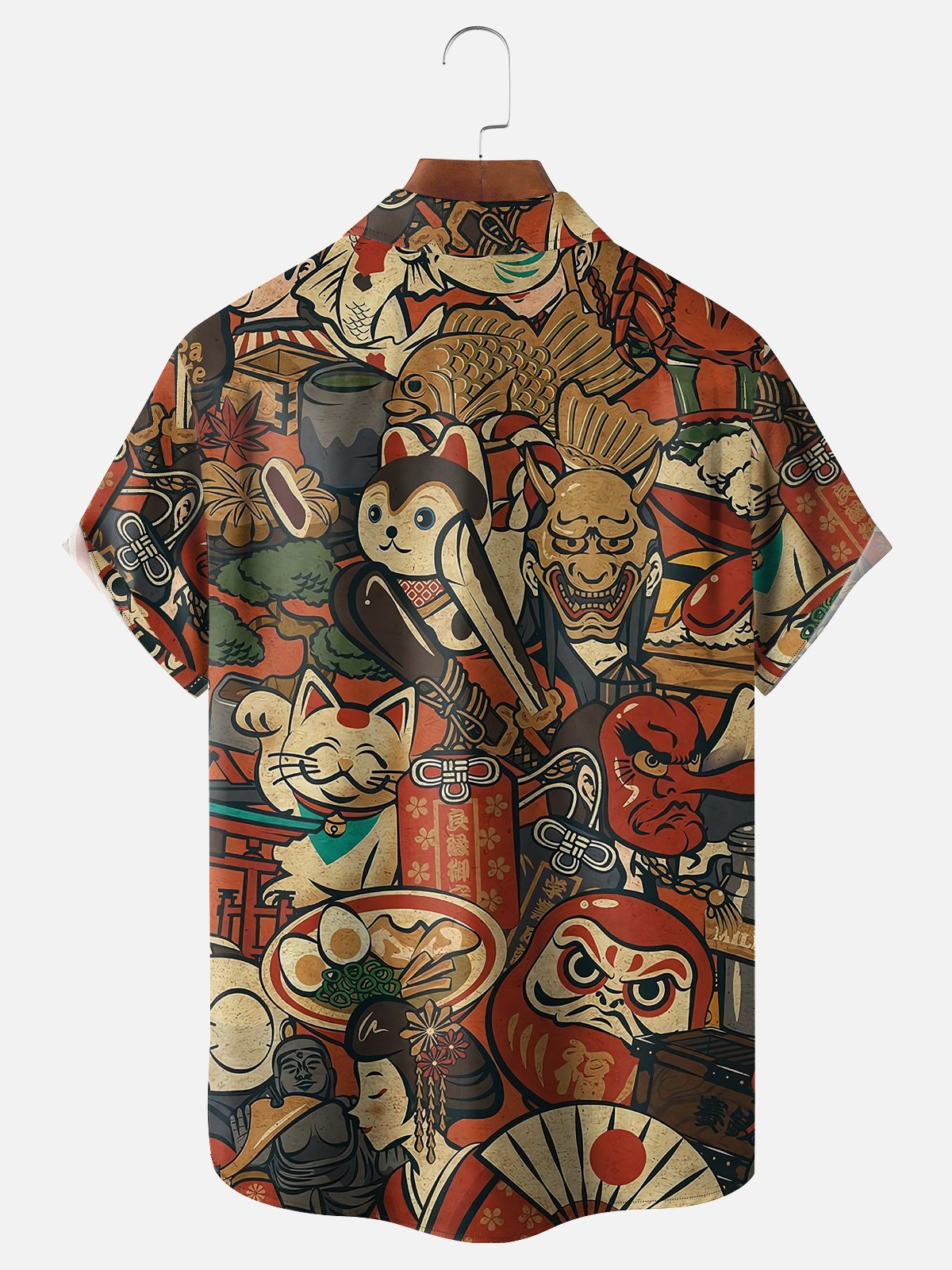 Moisture-wicking Vintage Japanese Art Chest Pocket Casual Shirt
