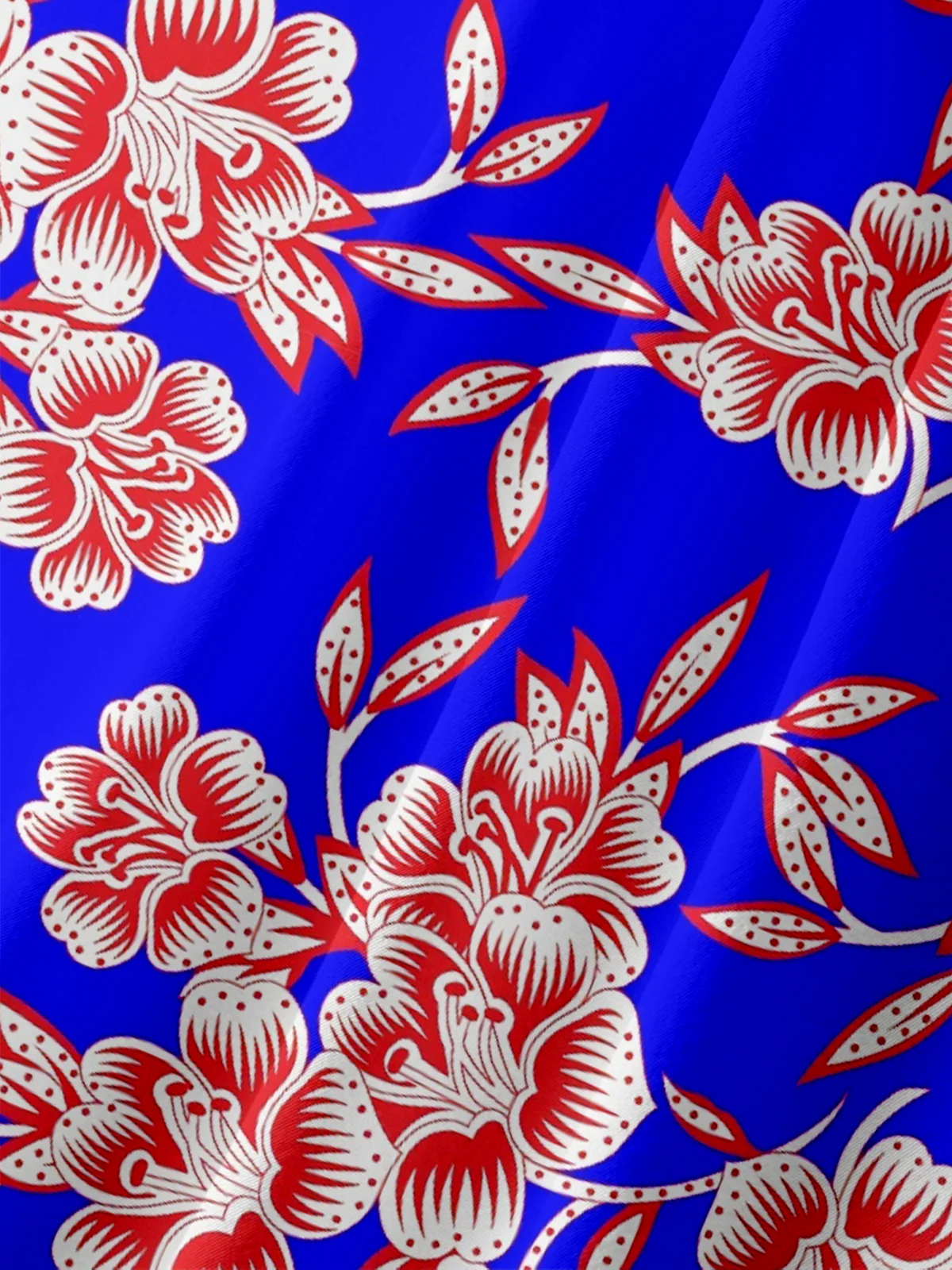 Moisture Wicking Floral Floral Chest Pocket Hawaiian Shirt