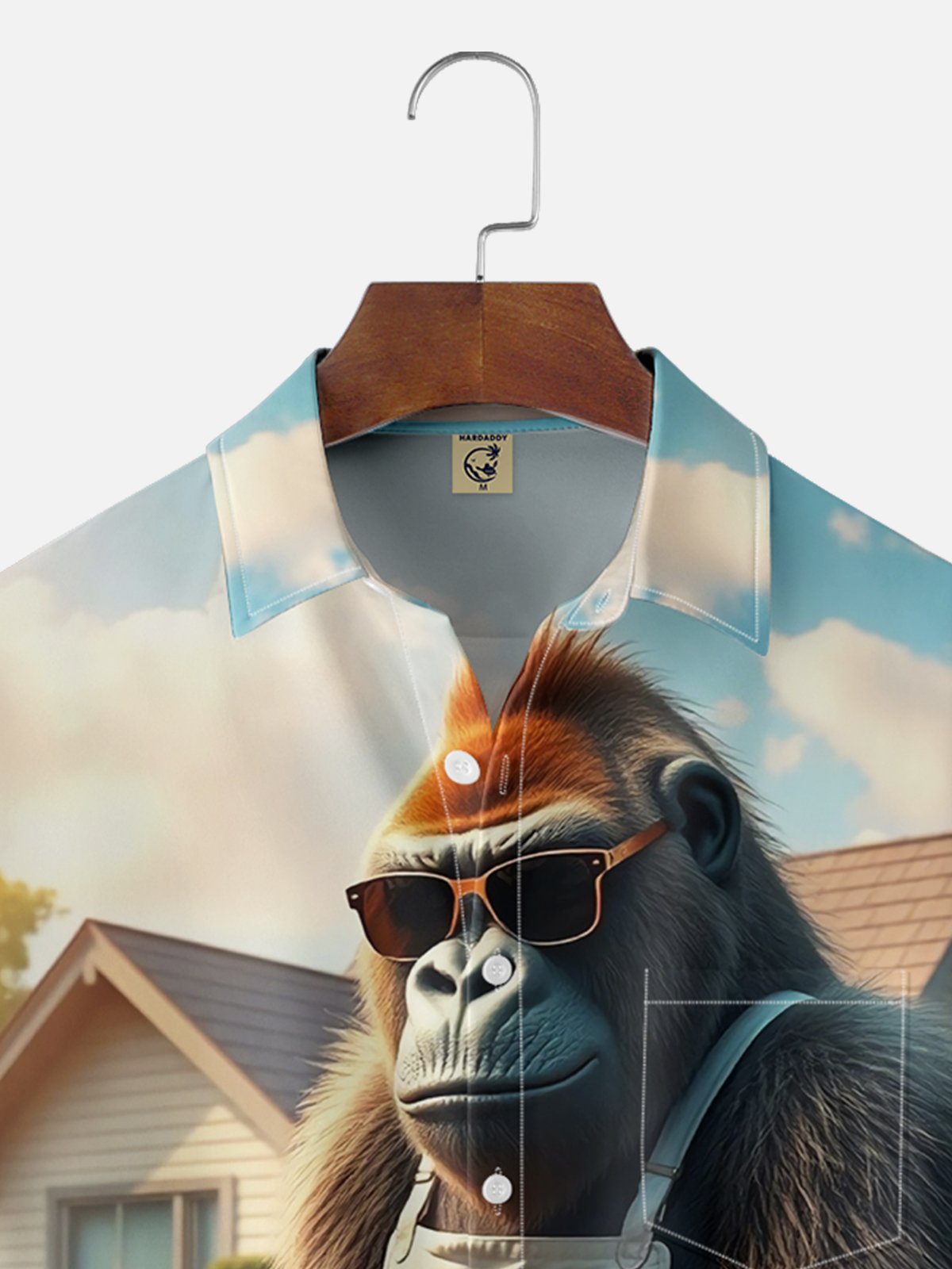 Moisture-wicking Gorilla BBQ Party Chest Pocket Casual Shirt