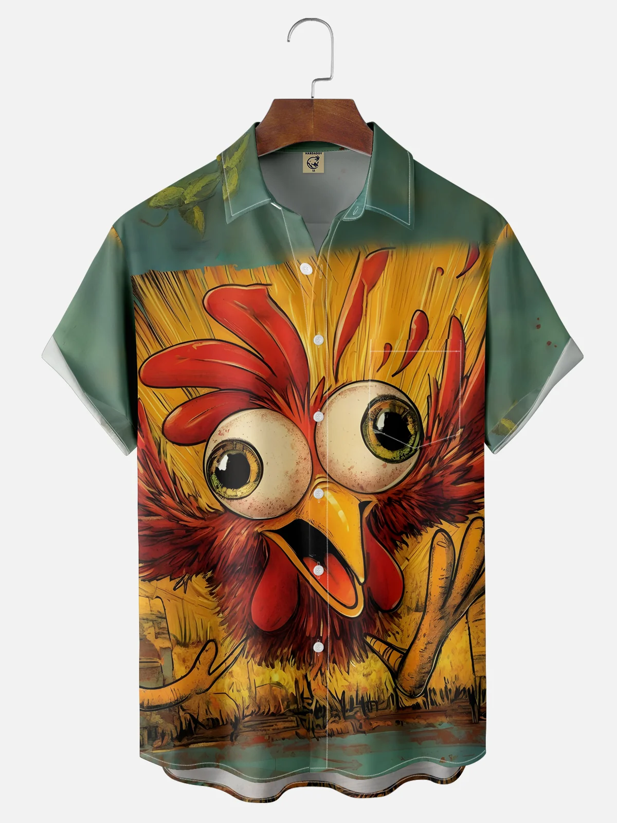 Moisture-wicking Chicken Run Chest Pocket Hawaiian Shirt