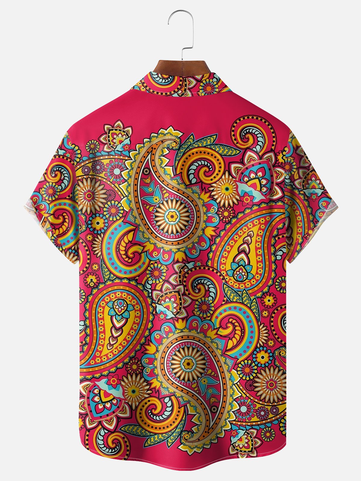 Moisture Wicking Paisley Chest Pocket Hawaiian Shirt