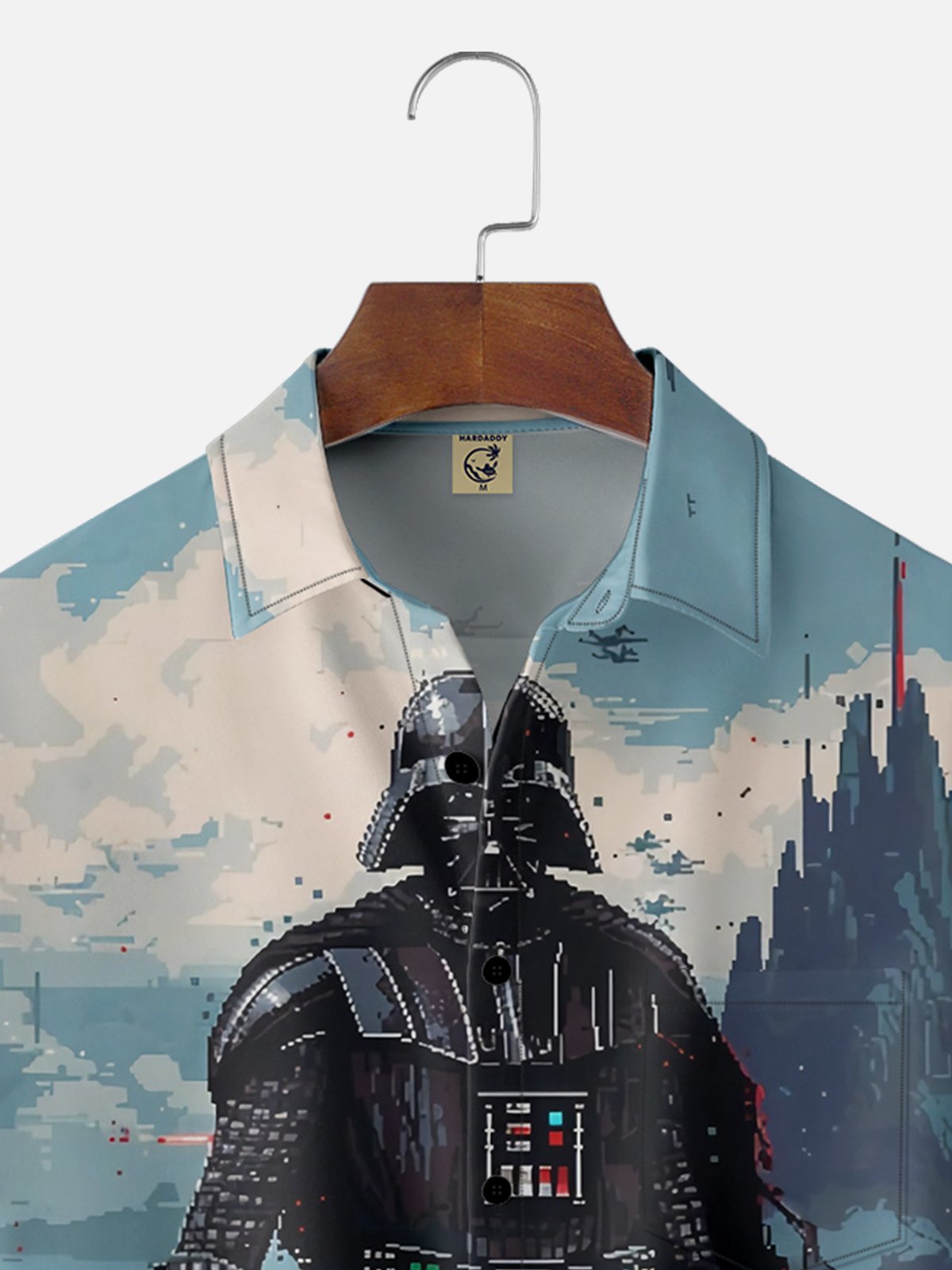 Moisture Wicking Star Robot Chest Pocket Hawaiian Shirt