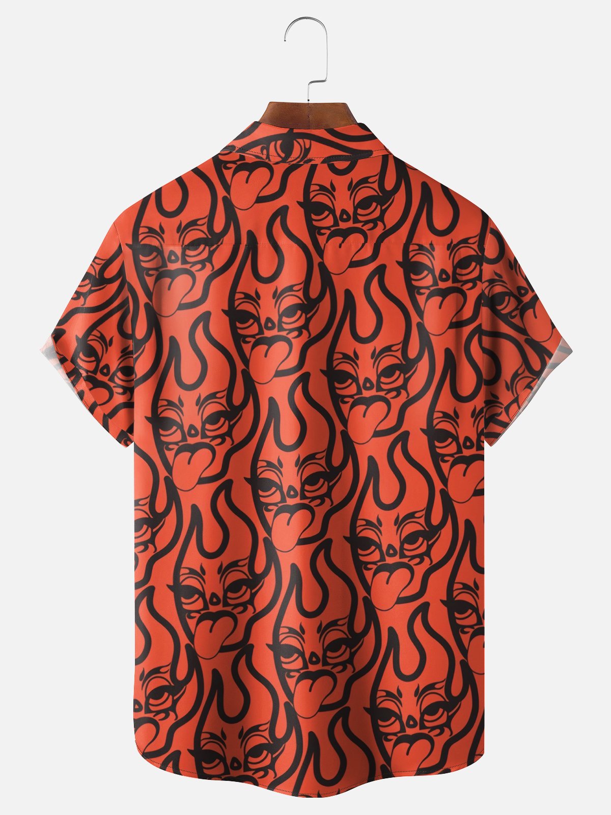 Moisture Wicking Burning Man Chest Pocket Hawaiian Shirt