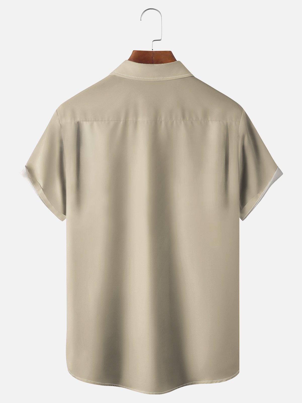 Moisture-wicking Mid-century Geomatric Cats Chest Pocket Casual Shirt