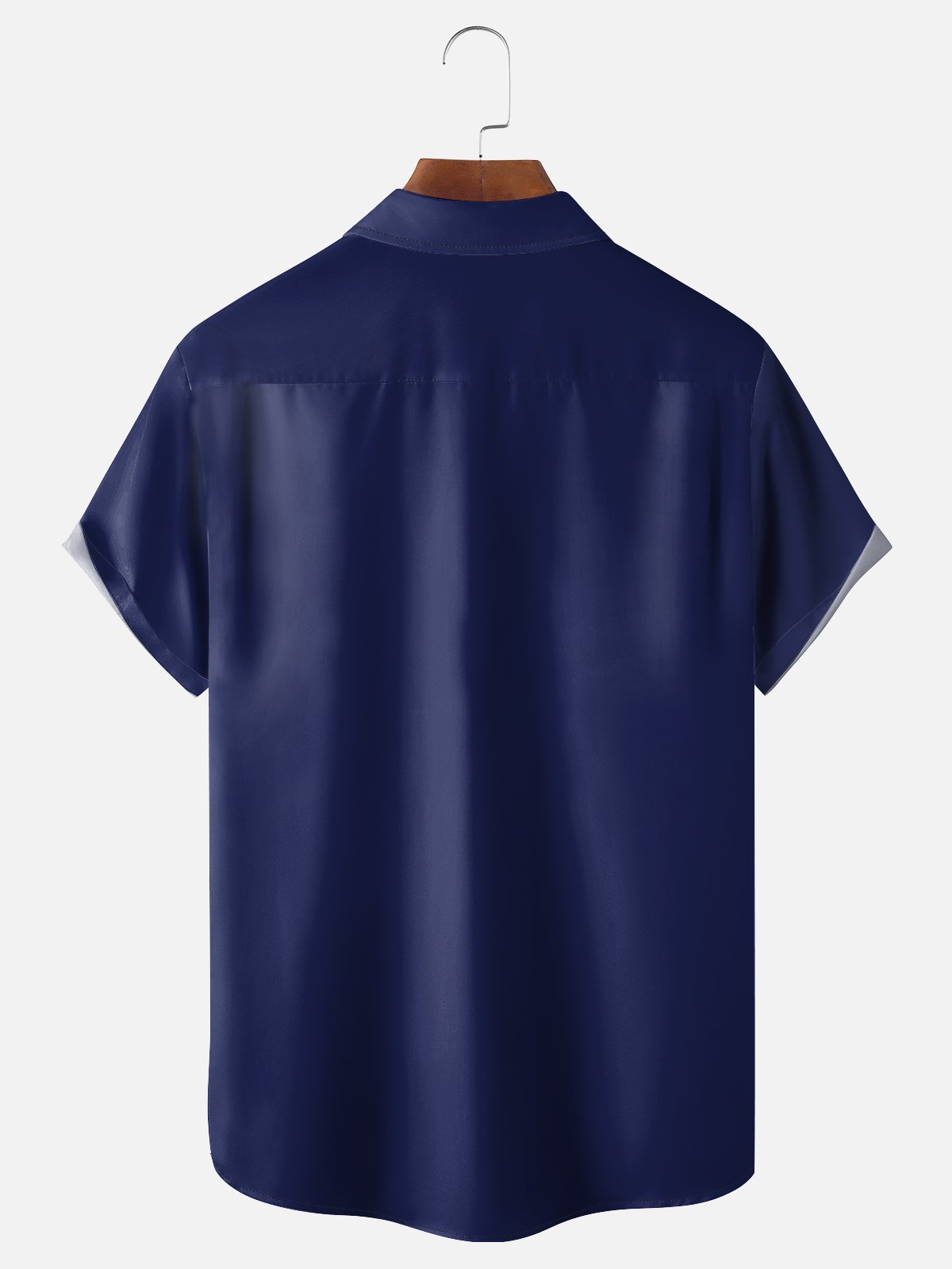 Moisture-wicking Father's Day Art Shoe Print Chest Pocket Bowling Shirt