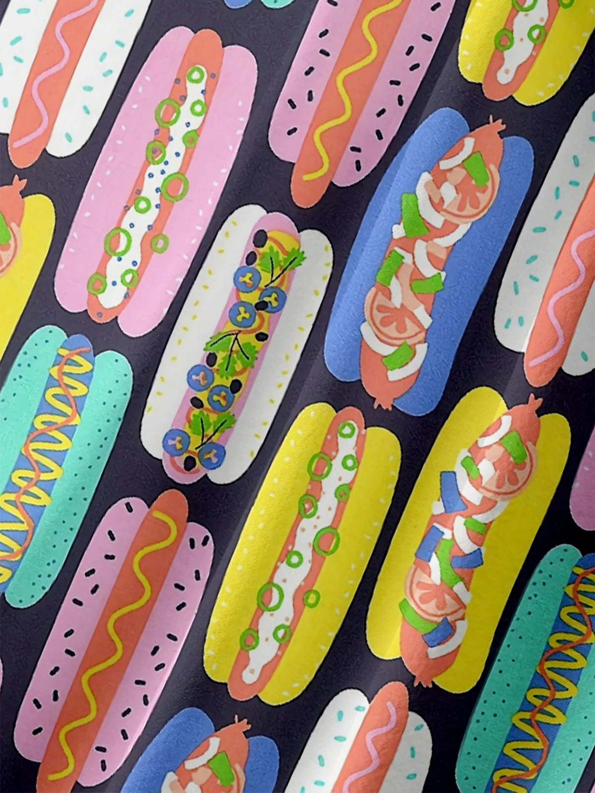 Moisture Wicking Hot Dog Chest Pocket Hawaiian Shirt