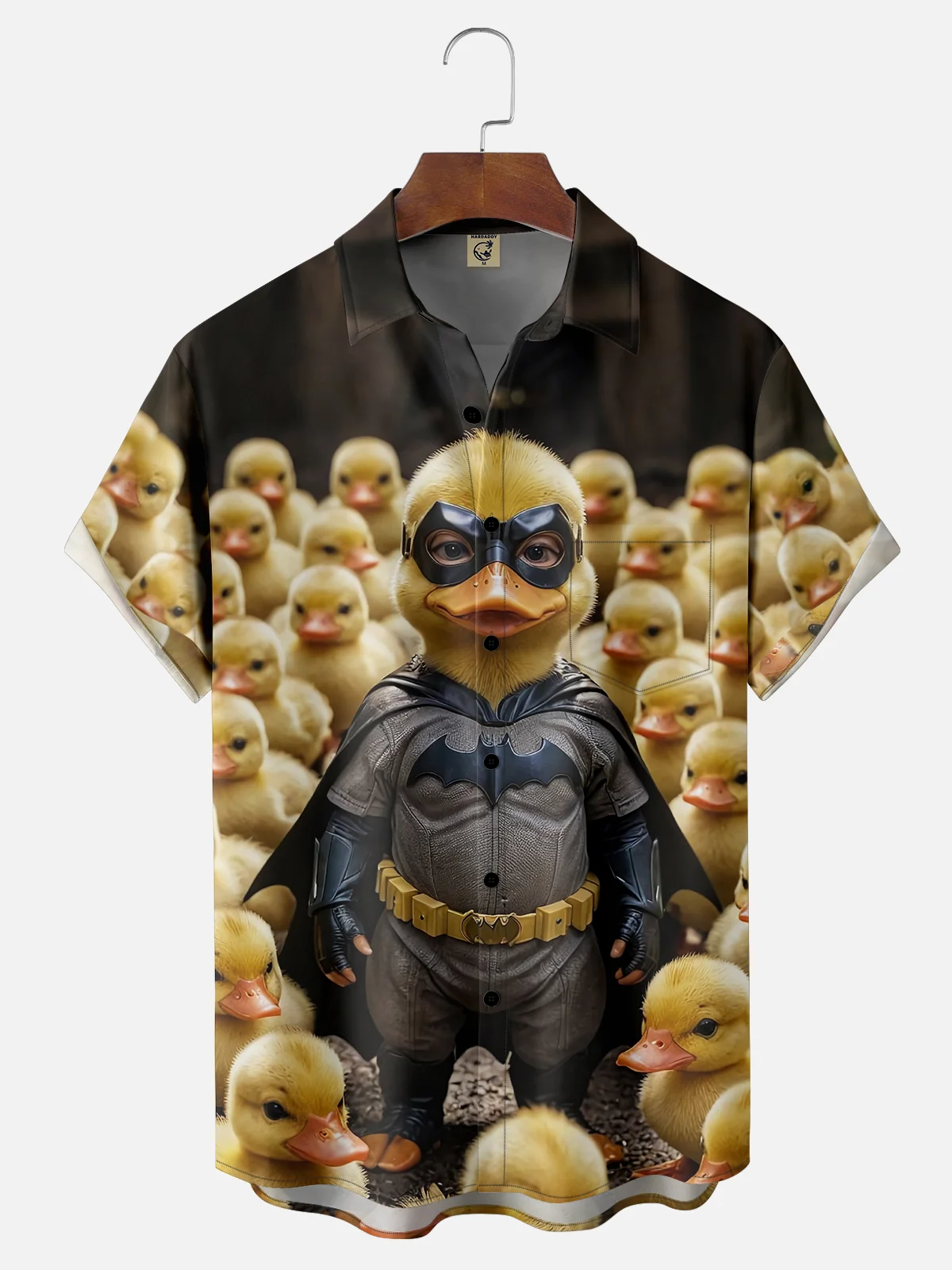 Moisture-wicking Duck Funny Bat Chest Pocket Hawaiian Shirt