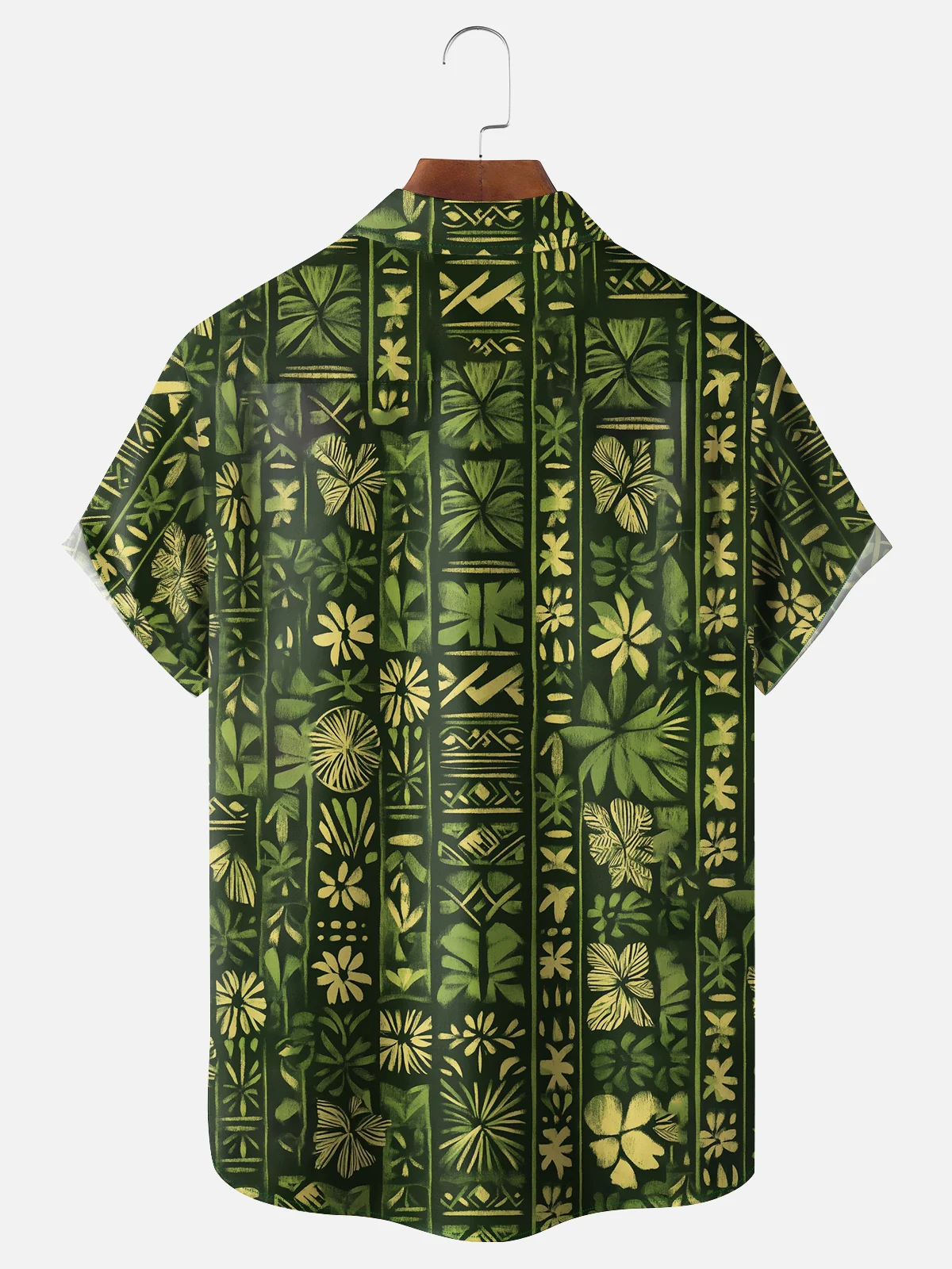 Moisture-wicking Tiki Chest Pocket Hawaiian Shirt
