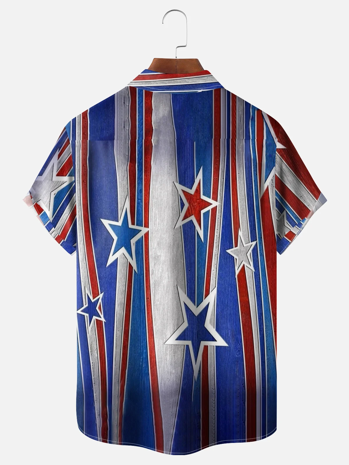 Moisture-wicking Trump American Flag Art Independence Day Chest Pocket Casual Shirt