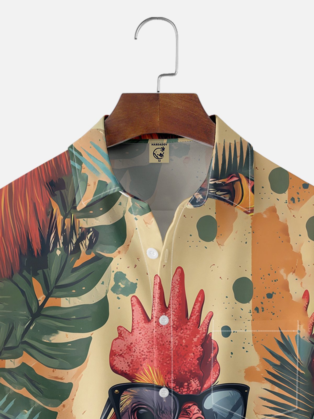 Moisture-wicking Tropical Chicken Chest Pocket Hawaiian Shirt