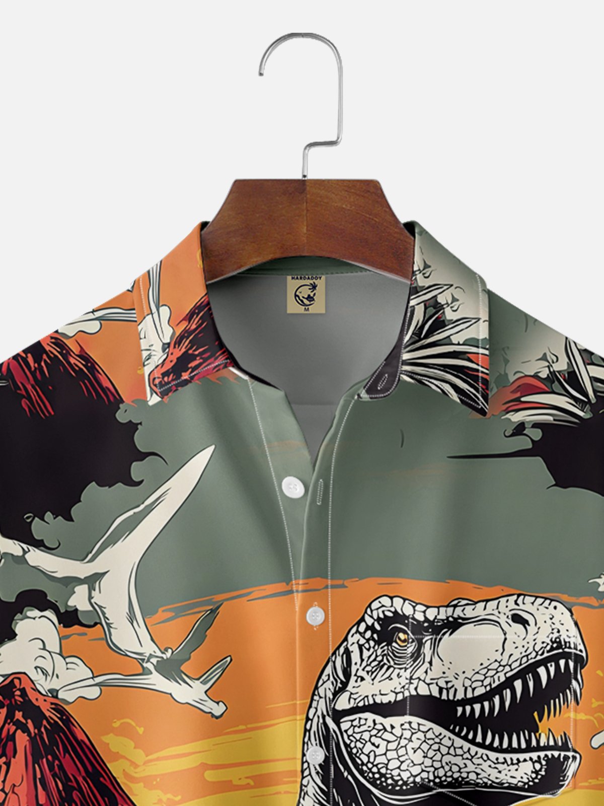 Moisture-wicking Dinosaurs Chest Pocket Hawaiian Shirt