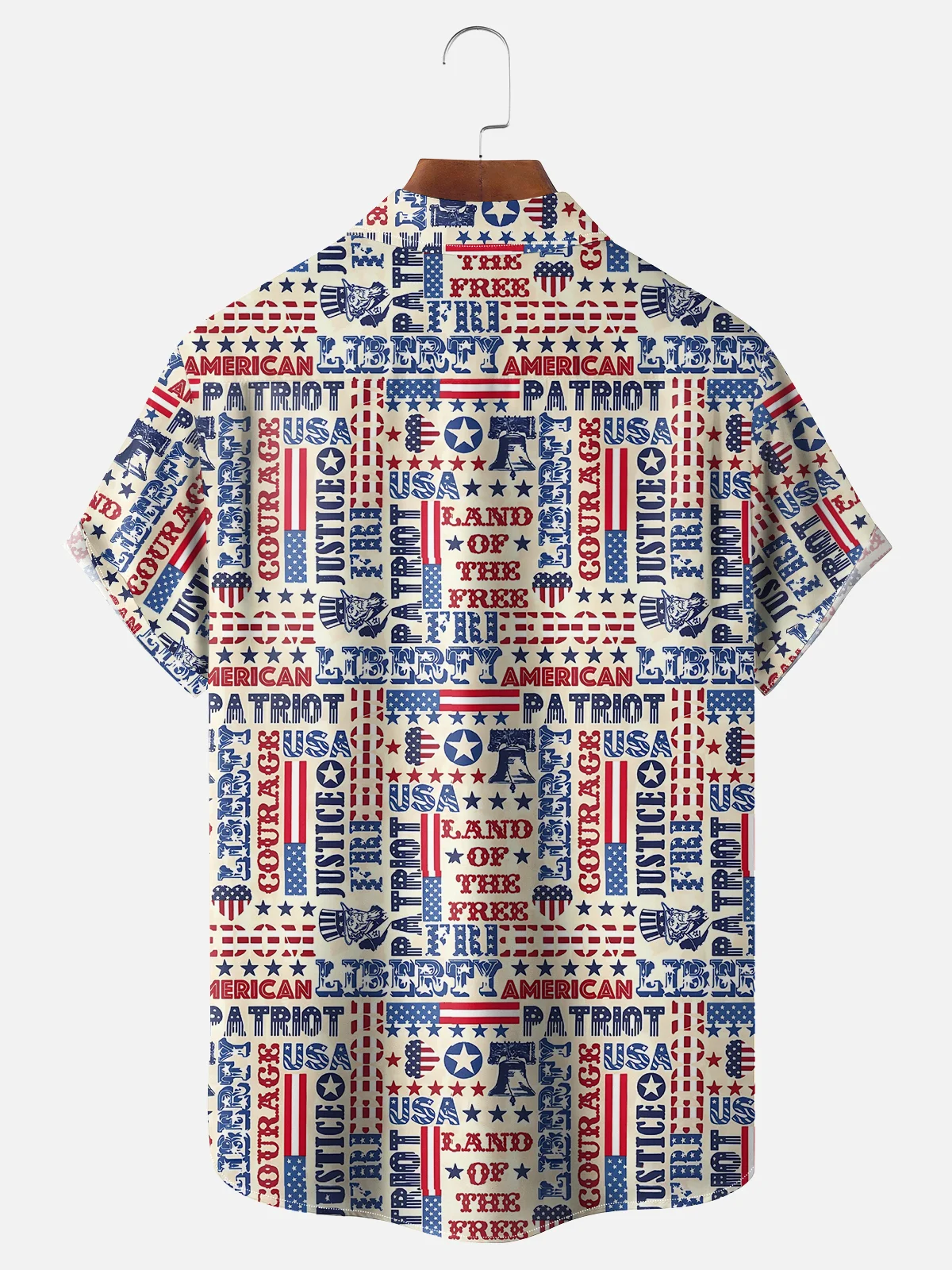Moisture-wicking Abstract Independence Day American Flag Chest Pocket Casual Shirt