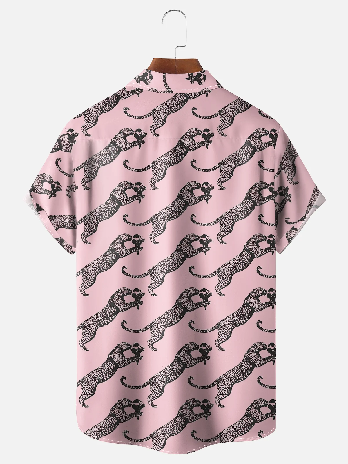 Moisture-wicking Cheetah Print Multicolor Chest Pocket Hawaiian Shirt
