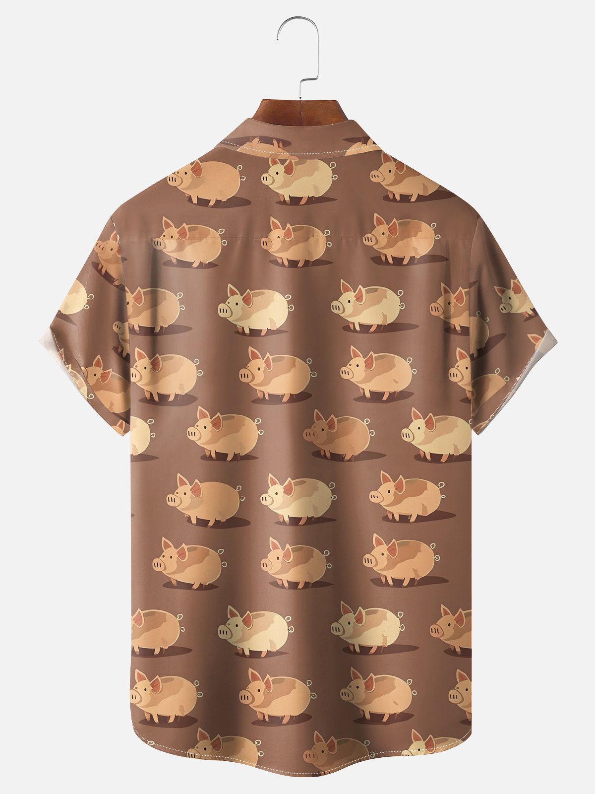 Moisture-wicking Pigs Chest Pocket Bowling Shirt