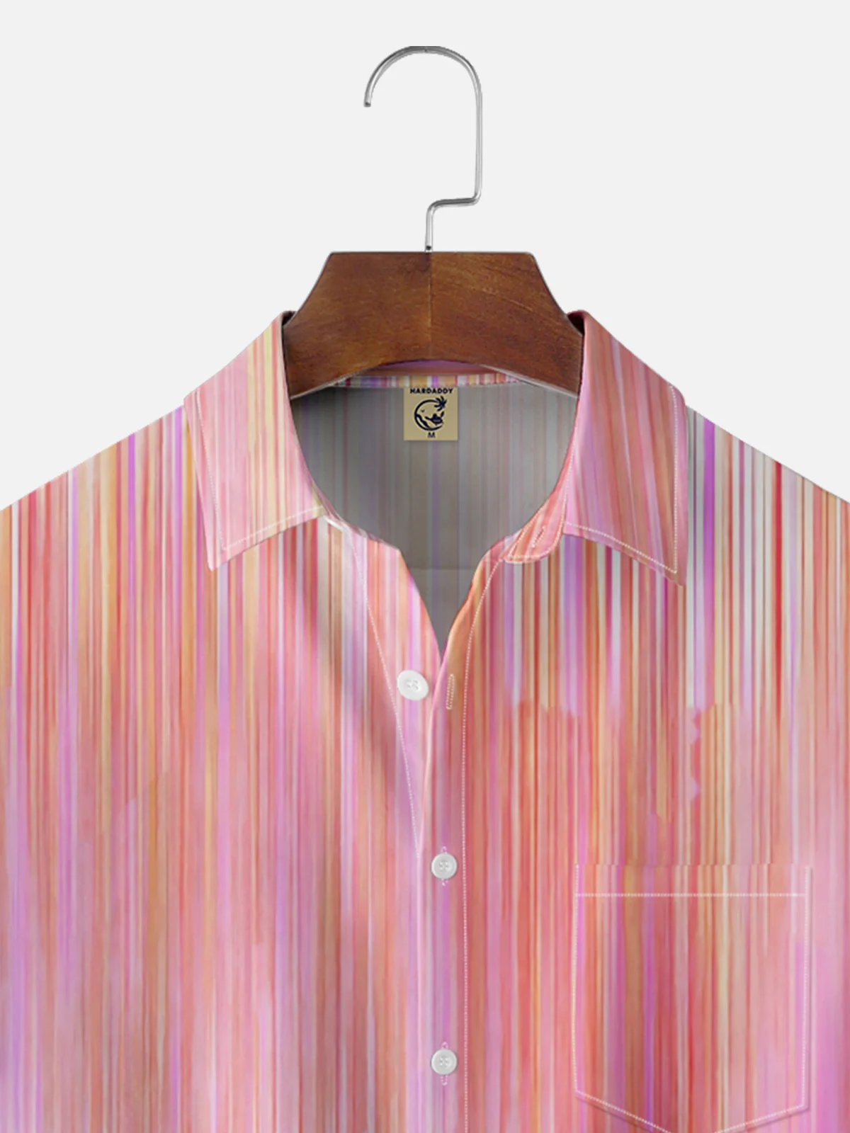 Moisture-wicking Gradient Striped Chest Pocket Casual Shirt